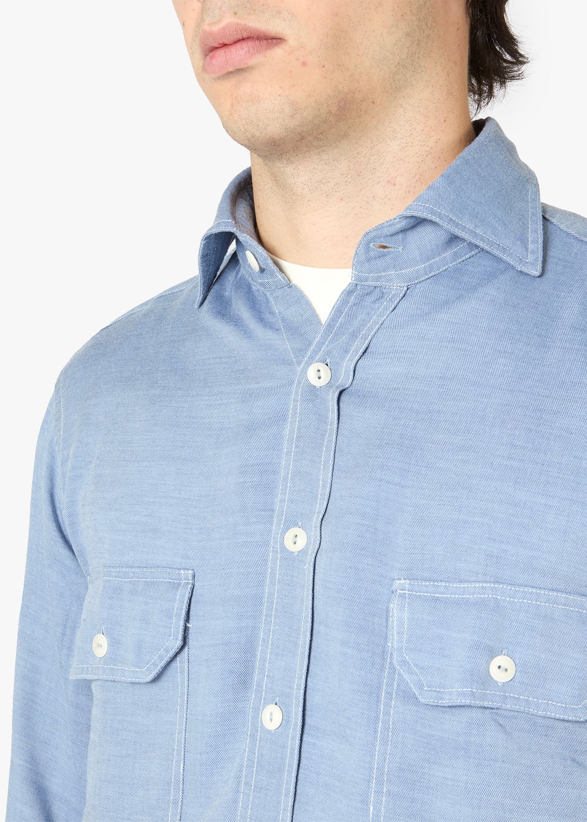 Aantero Double-Pockets Shirt Lightblue