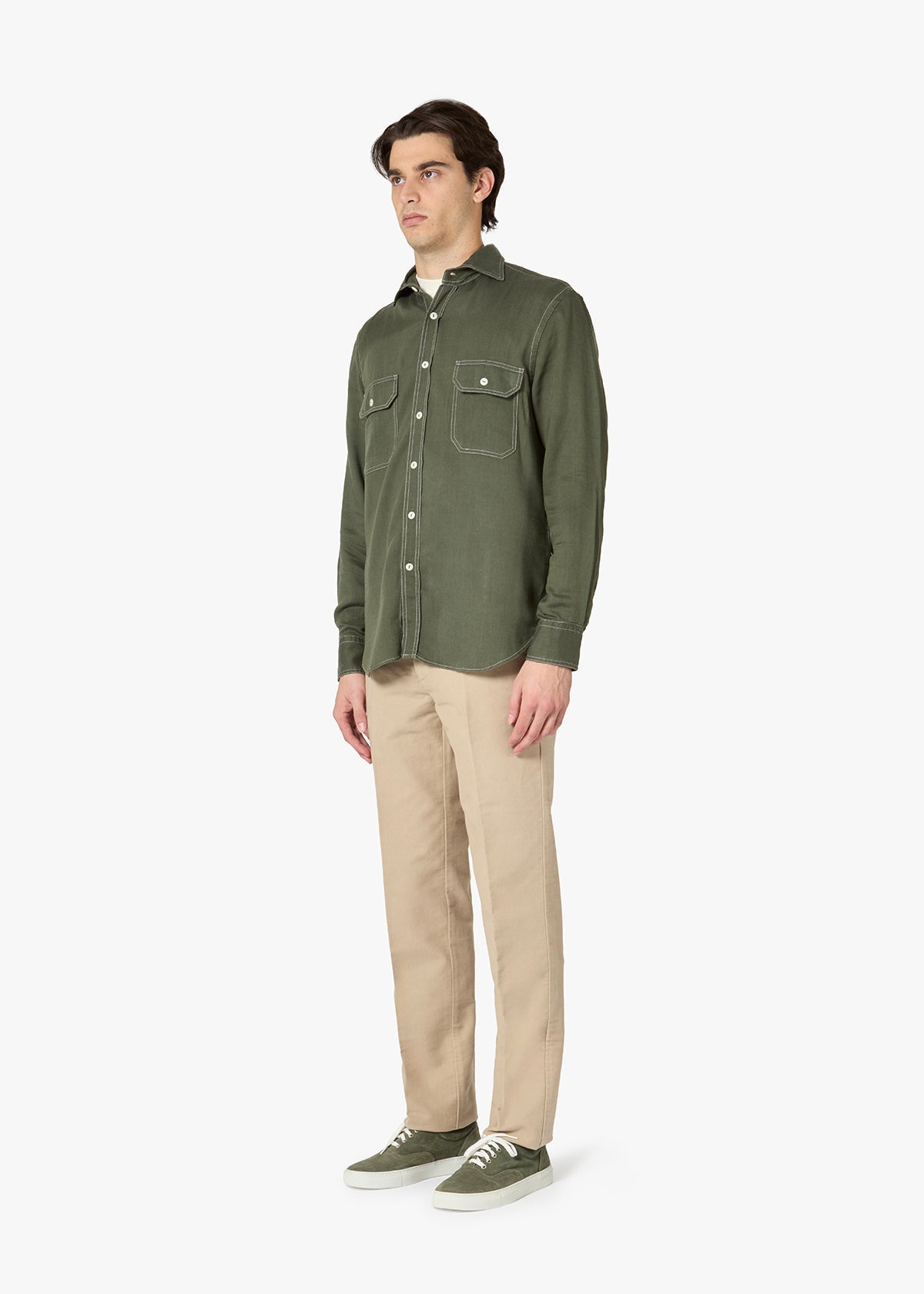Aantero Double-Pockets Shirt Green