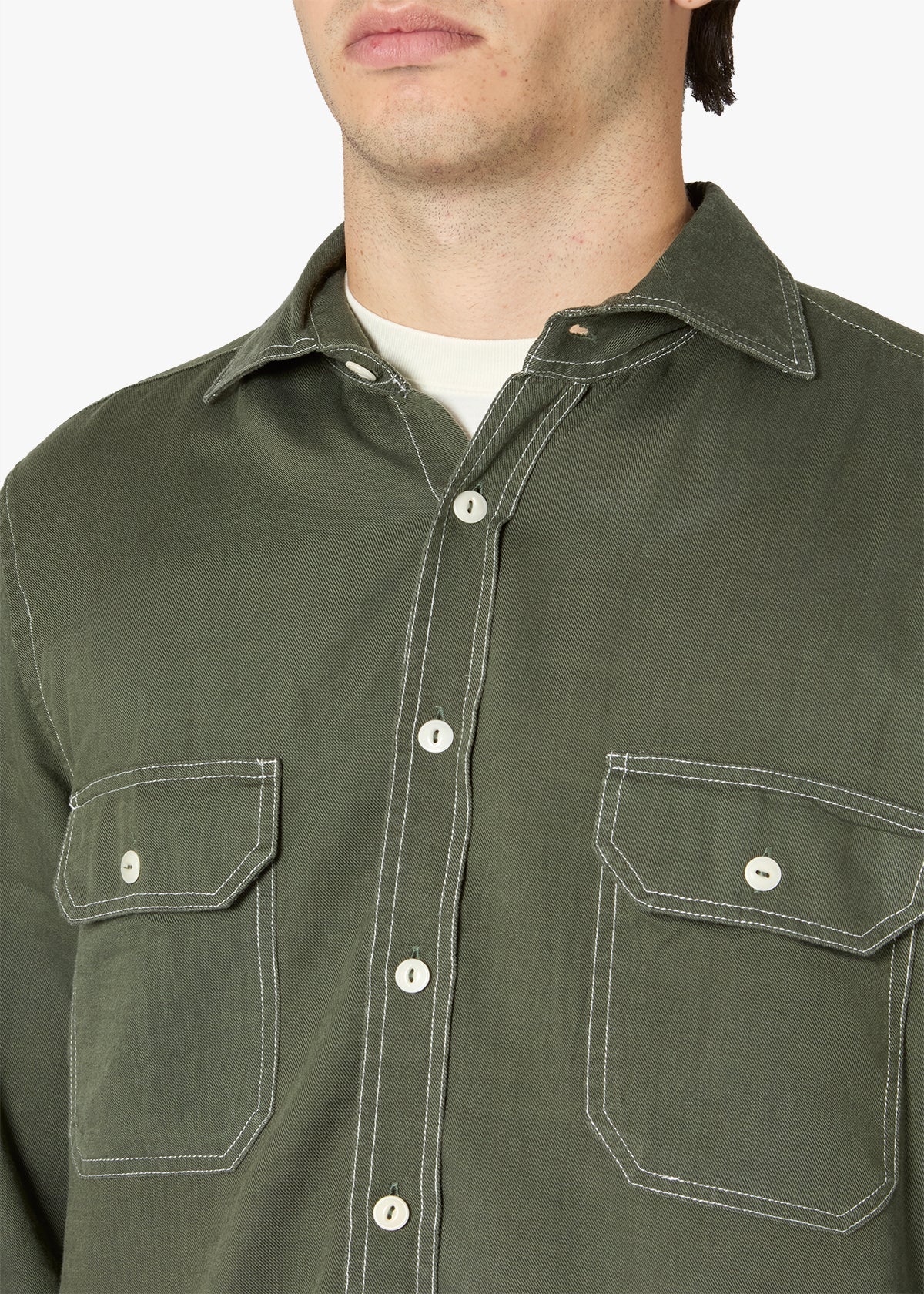 Aantero Double-Pockets Shirt Green