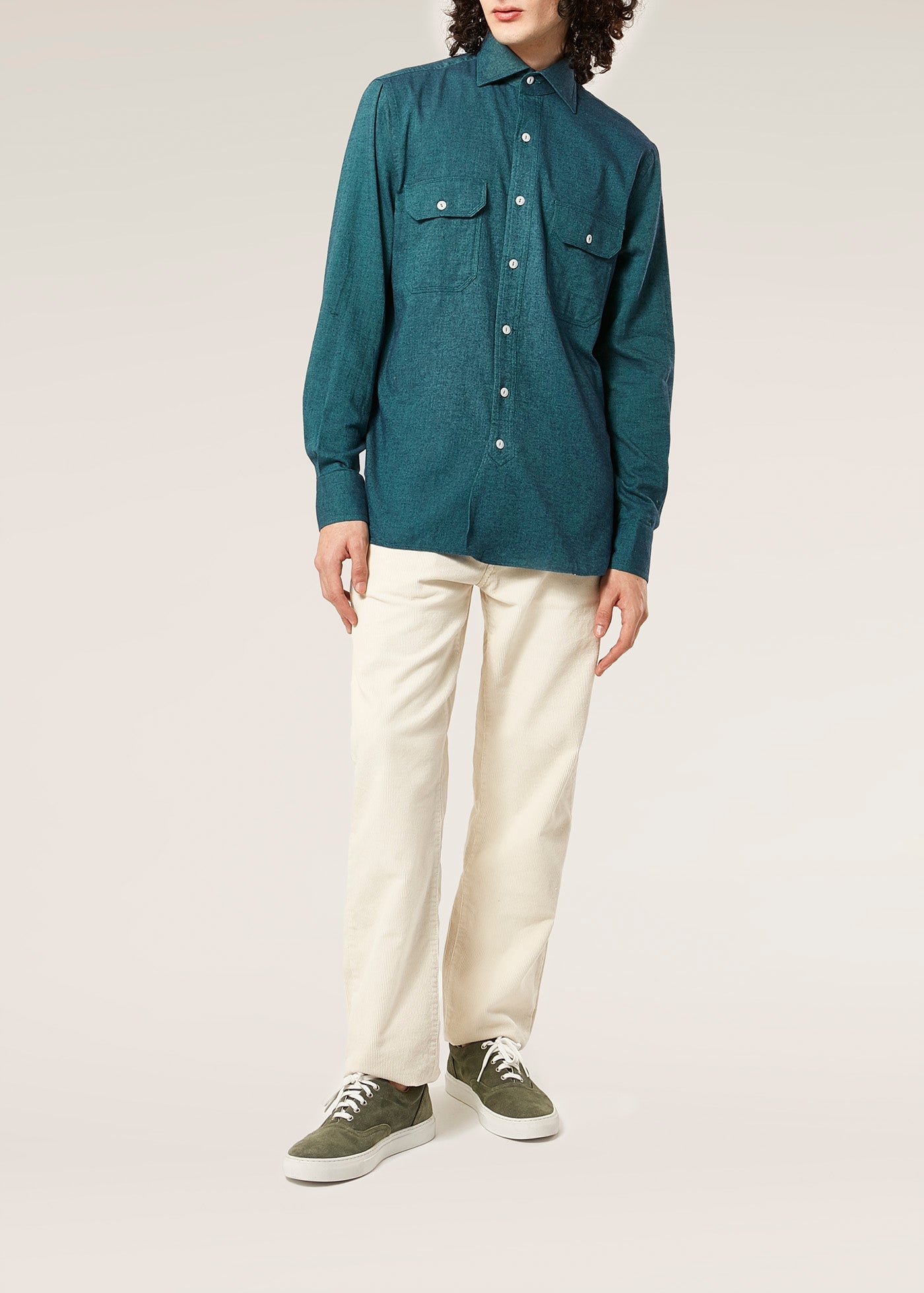 Aantero Teal Flannel Shirt Green