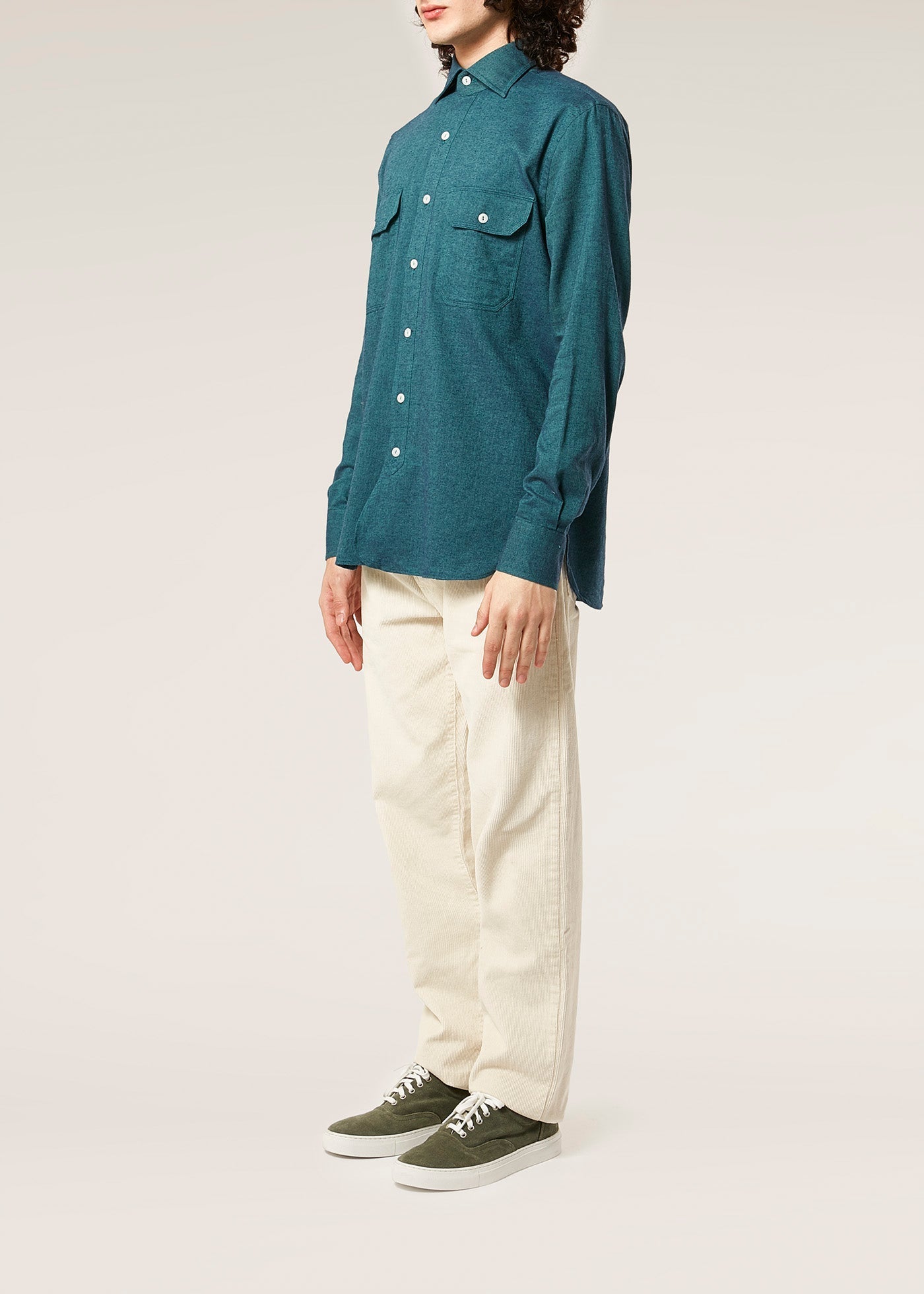 Aantero Teal Flannel Shirt Green