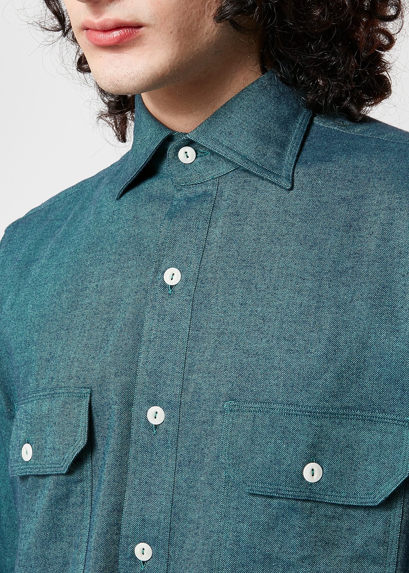 Aantero Teal Flannel Shirt Green