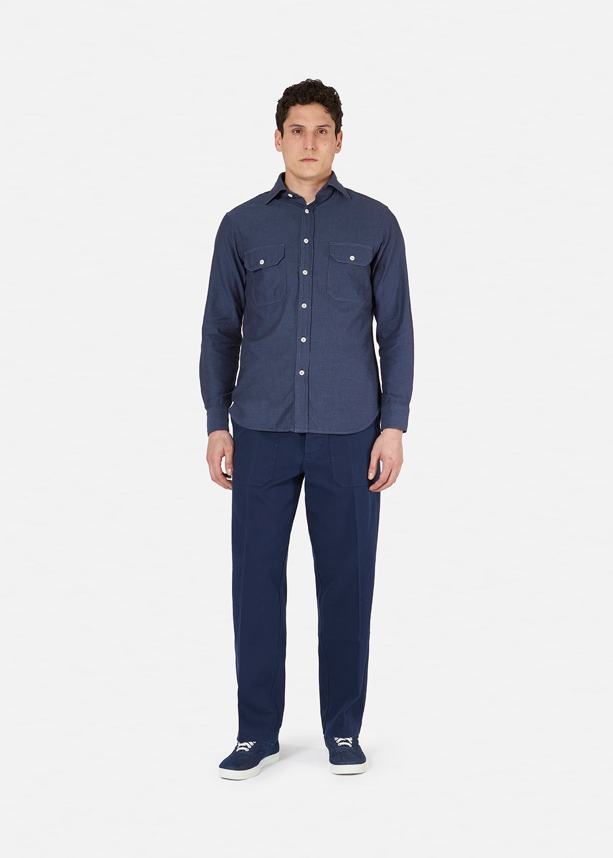 Aartemas Cotton Fatigue Trousers Blue