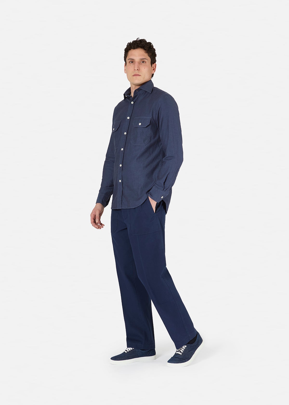 Aartemas Cotton Fatigue Trousers Blue