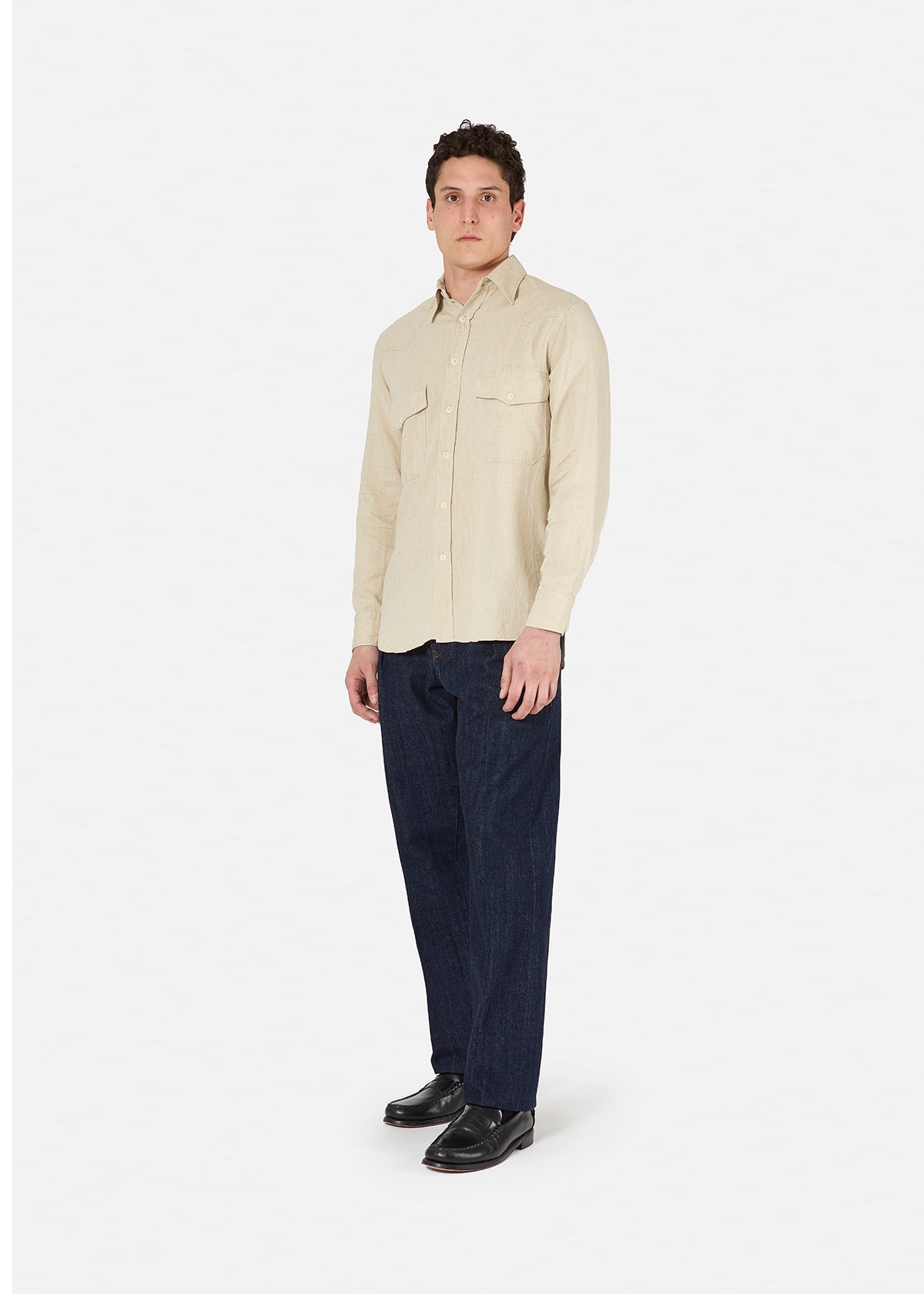 Aantide Western Chambray Shirt Beige