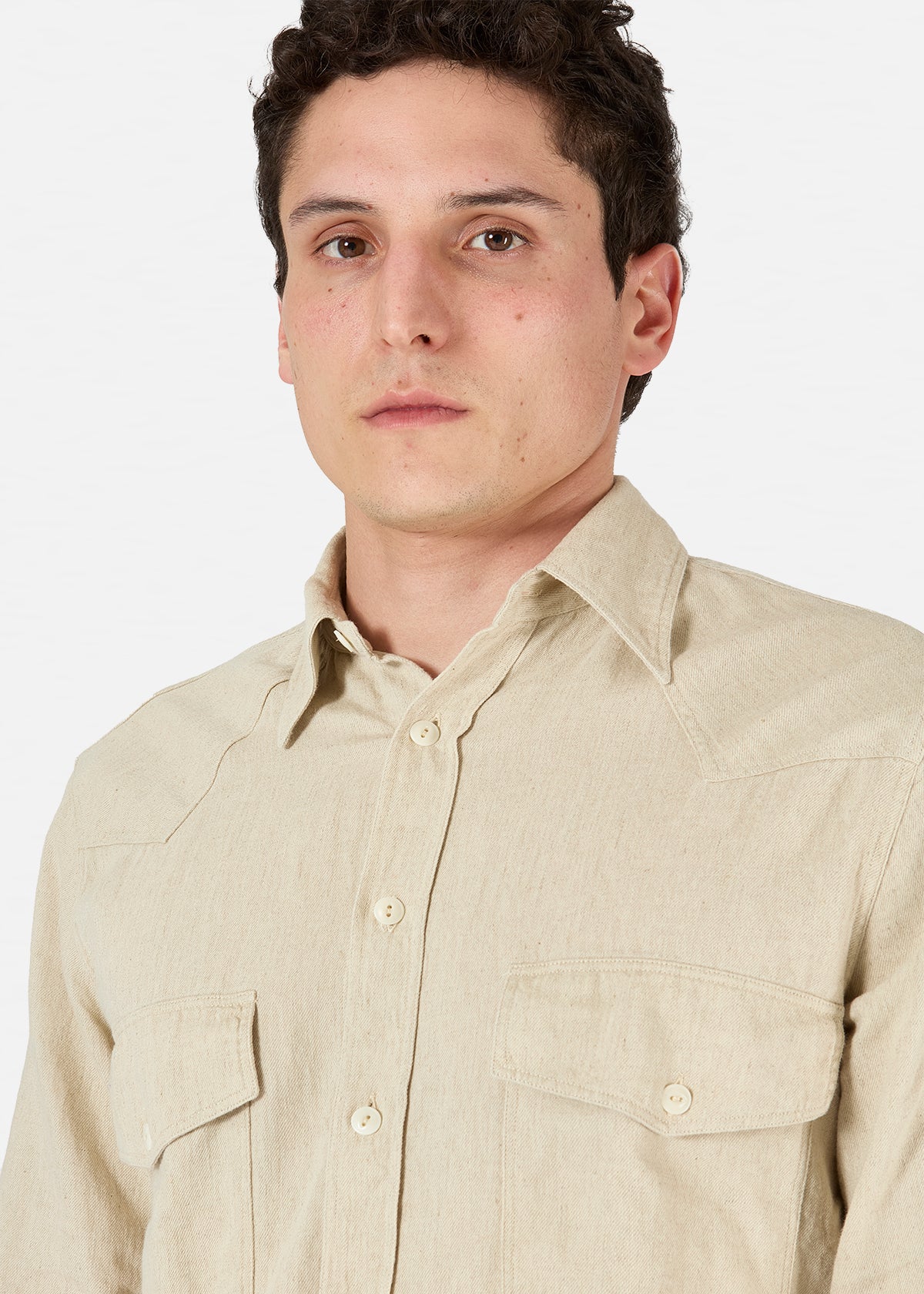 Aantide Western Chambray Shirt Beige