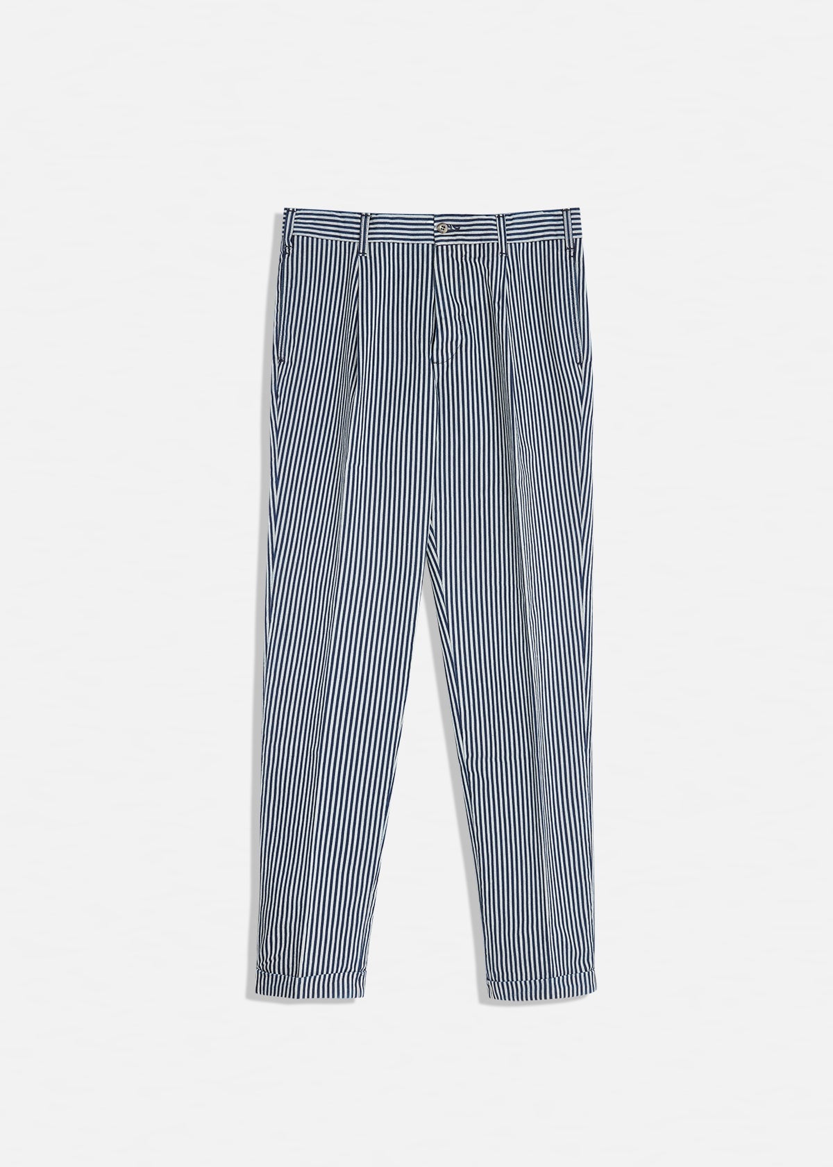 Aantioco Striped Cotton Chino Trousers Blue
