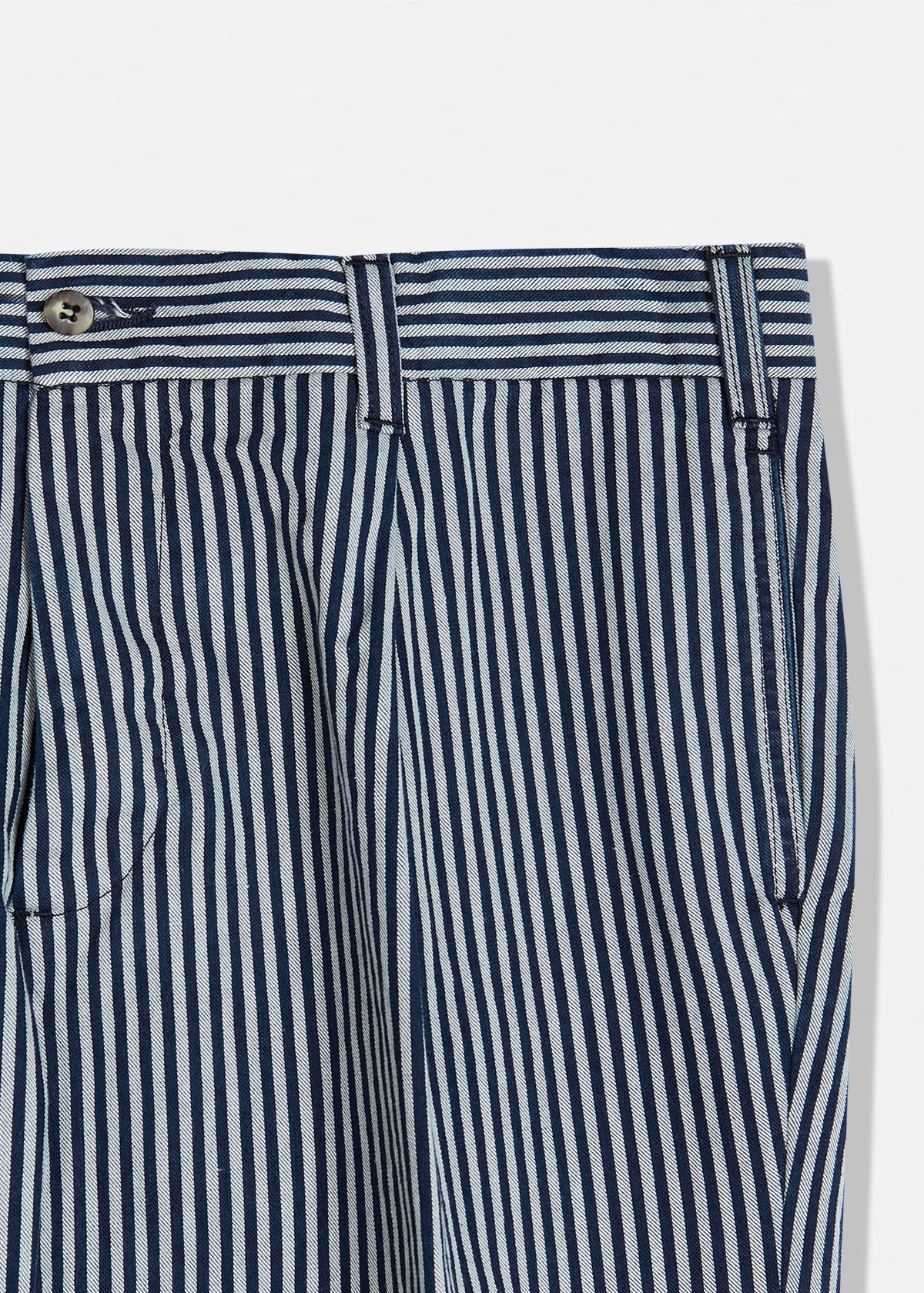Aantioco Striped Cotton Chino Trousers Blue