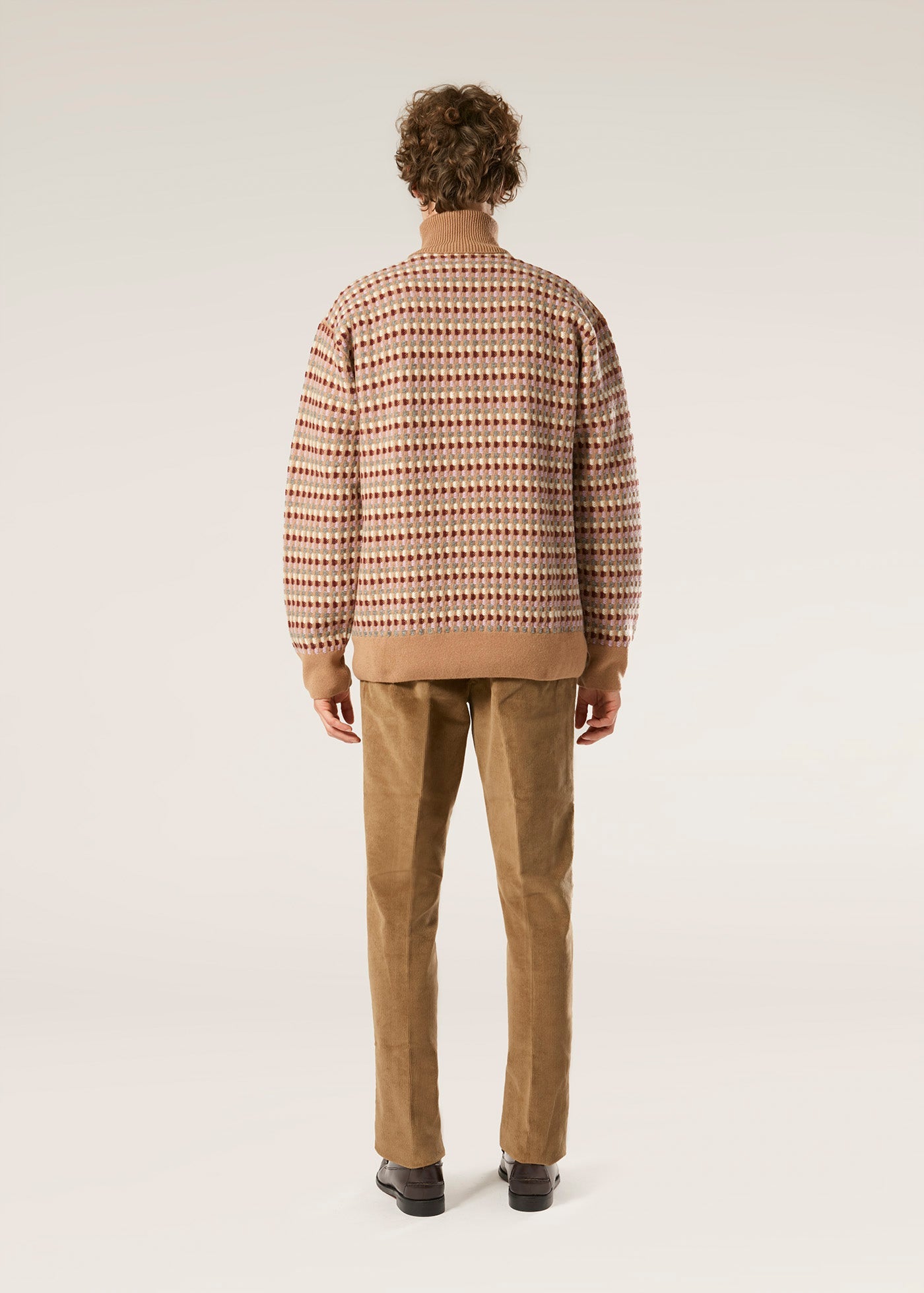 Aantioco Beige Pleated Stretch Cotton-Corduroy Trousers