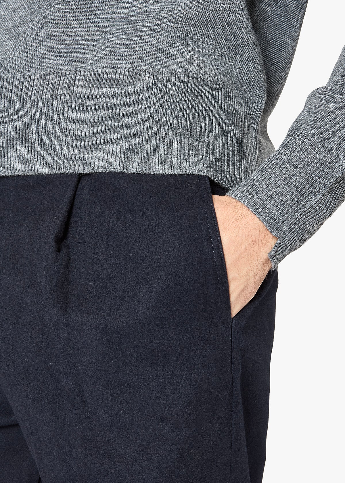 Aantioco Moleskin Trousers With Darts Navy