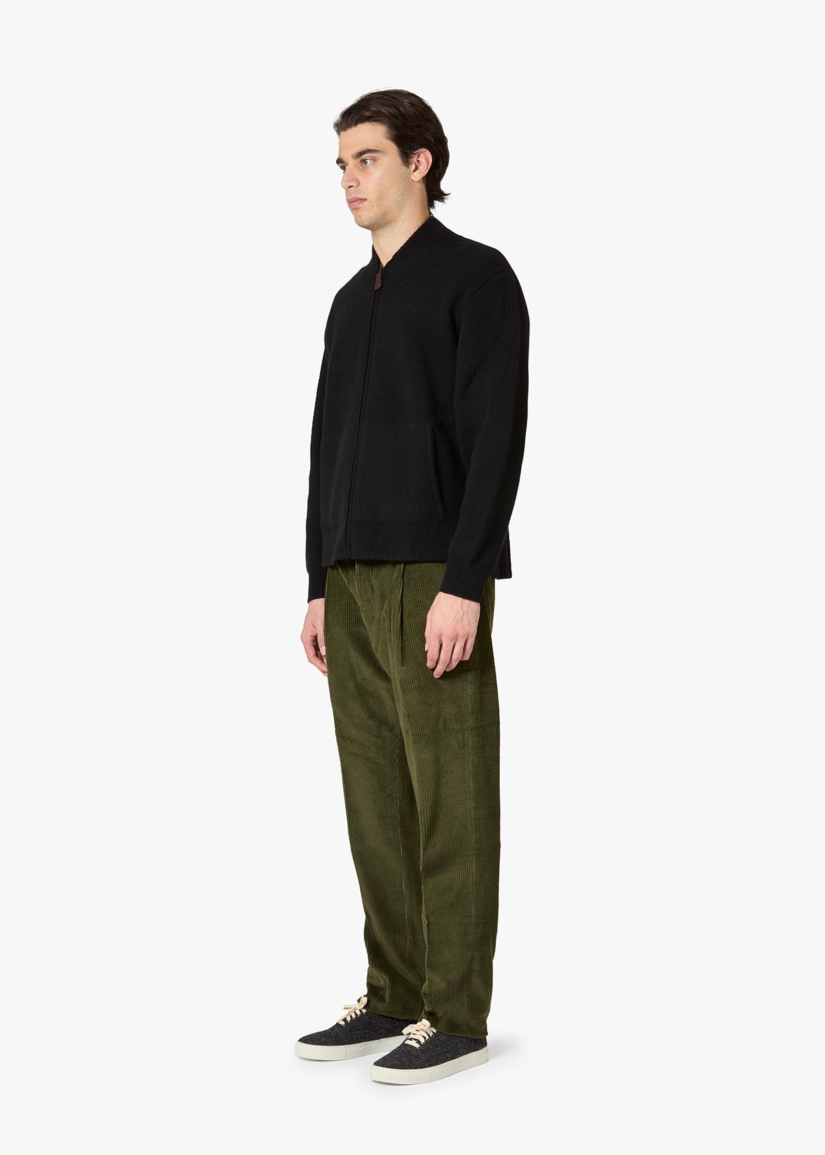Aantioco Corduroy Trousers With Darts Green