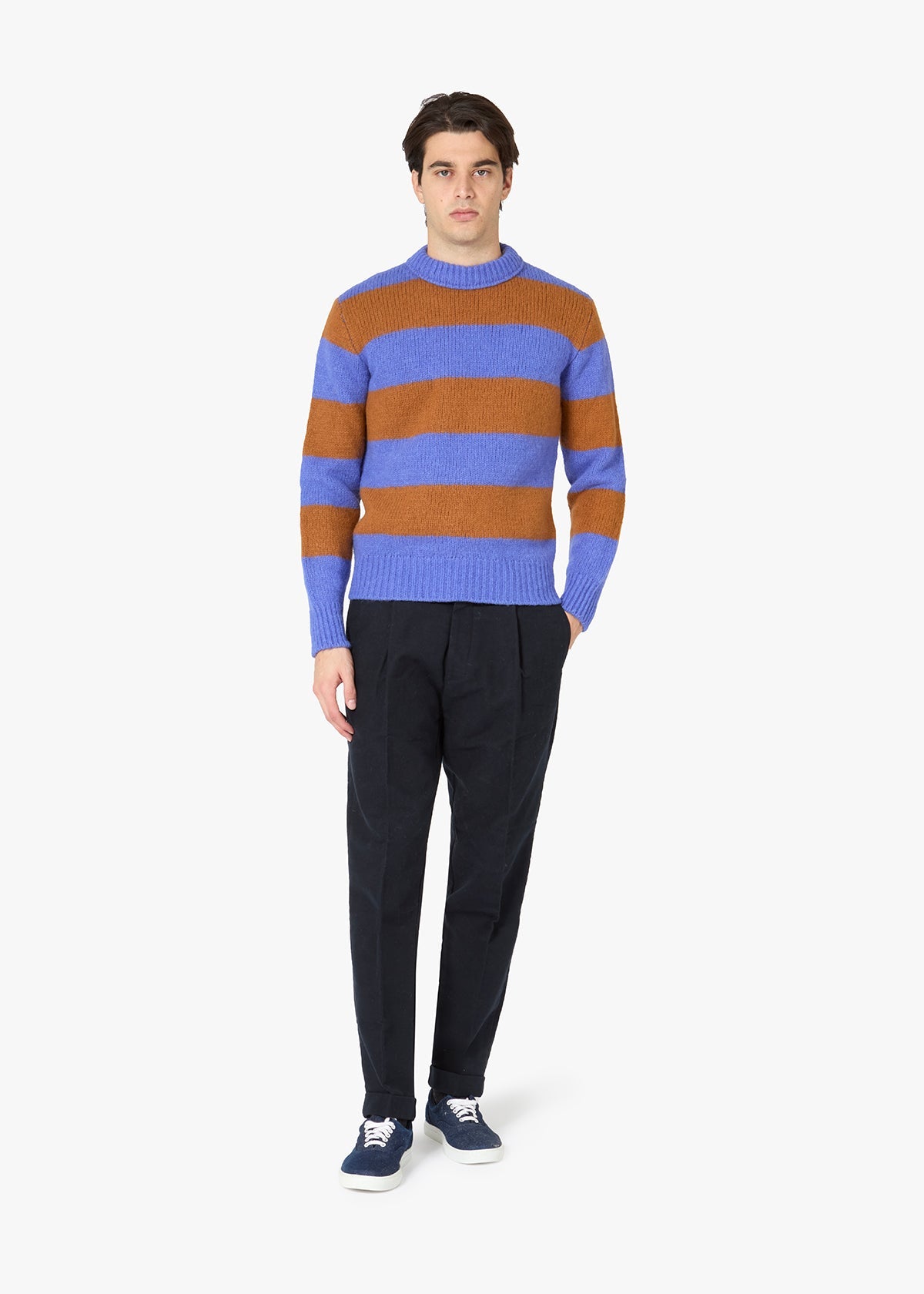 Aantioco Moleskin Trousers With Darts Navy