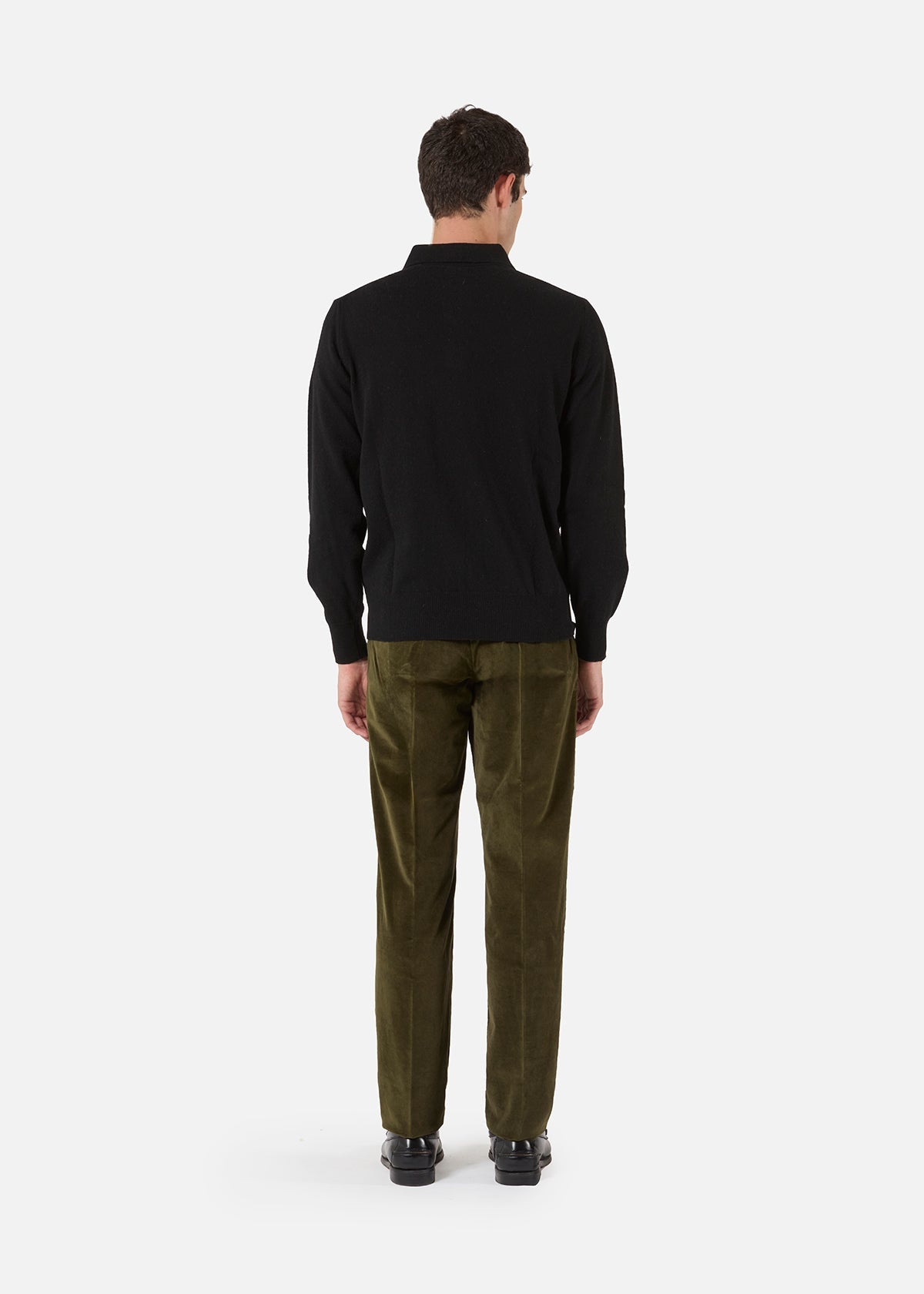 Aantioco Cotton Velvet Trousers With Darts Green