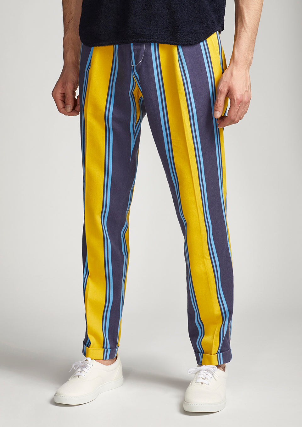 Aantioco Striped Chinos Yellow Trousers