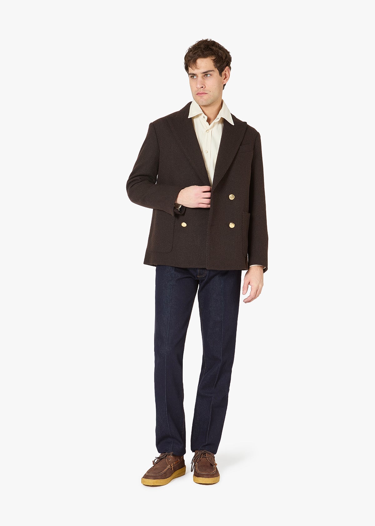 Aanversa Wool Double-Breasted Jacket Brown Coats &
