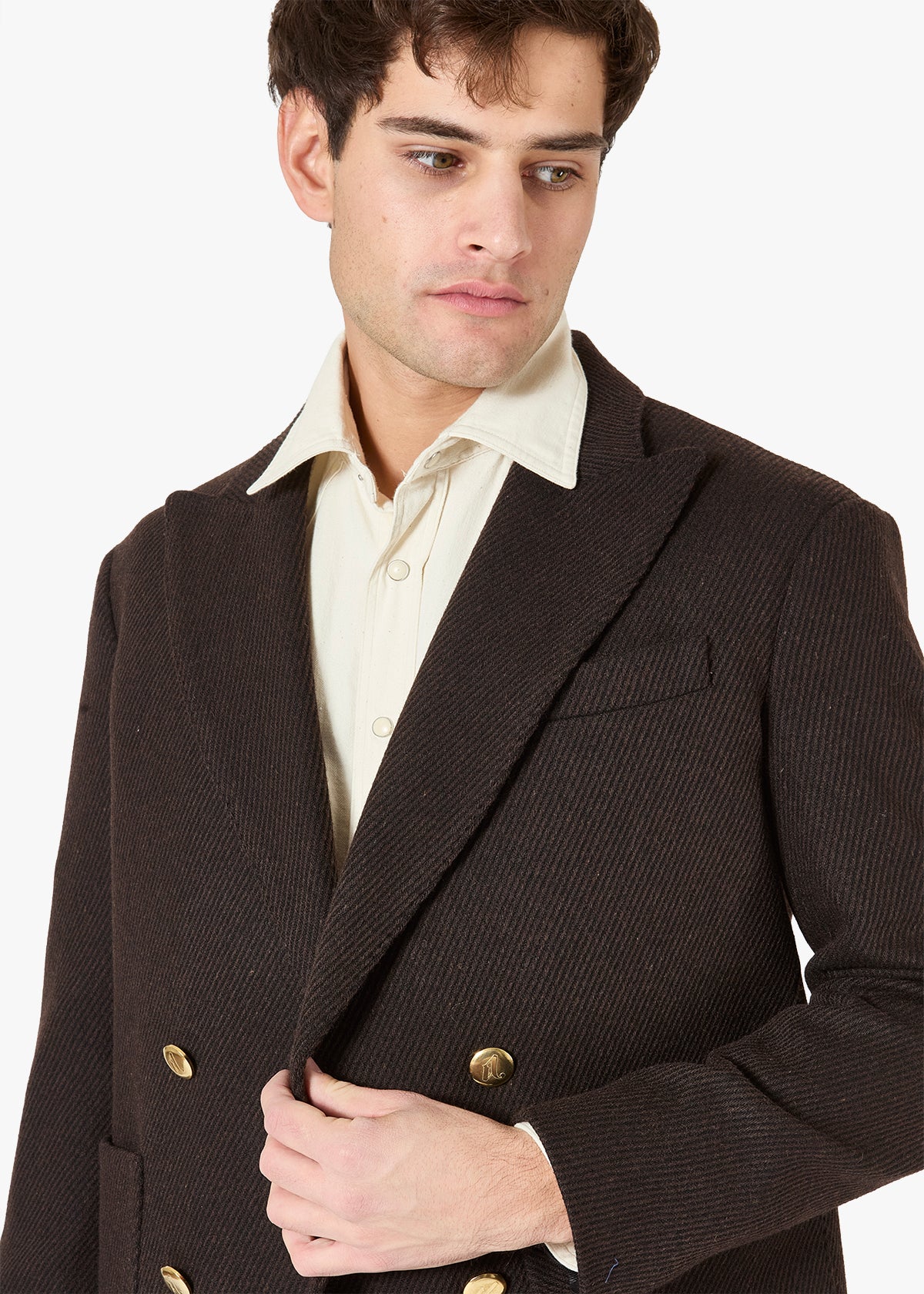 Aanversa Wool Double-Breasted Jacket Brown Coats &