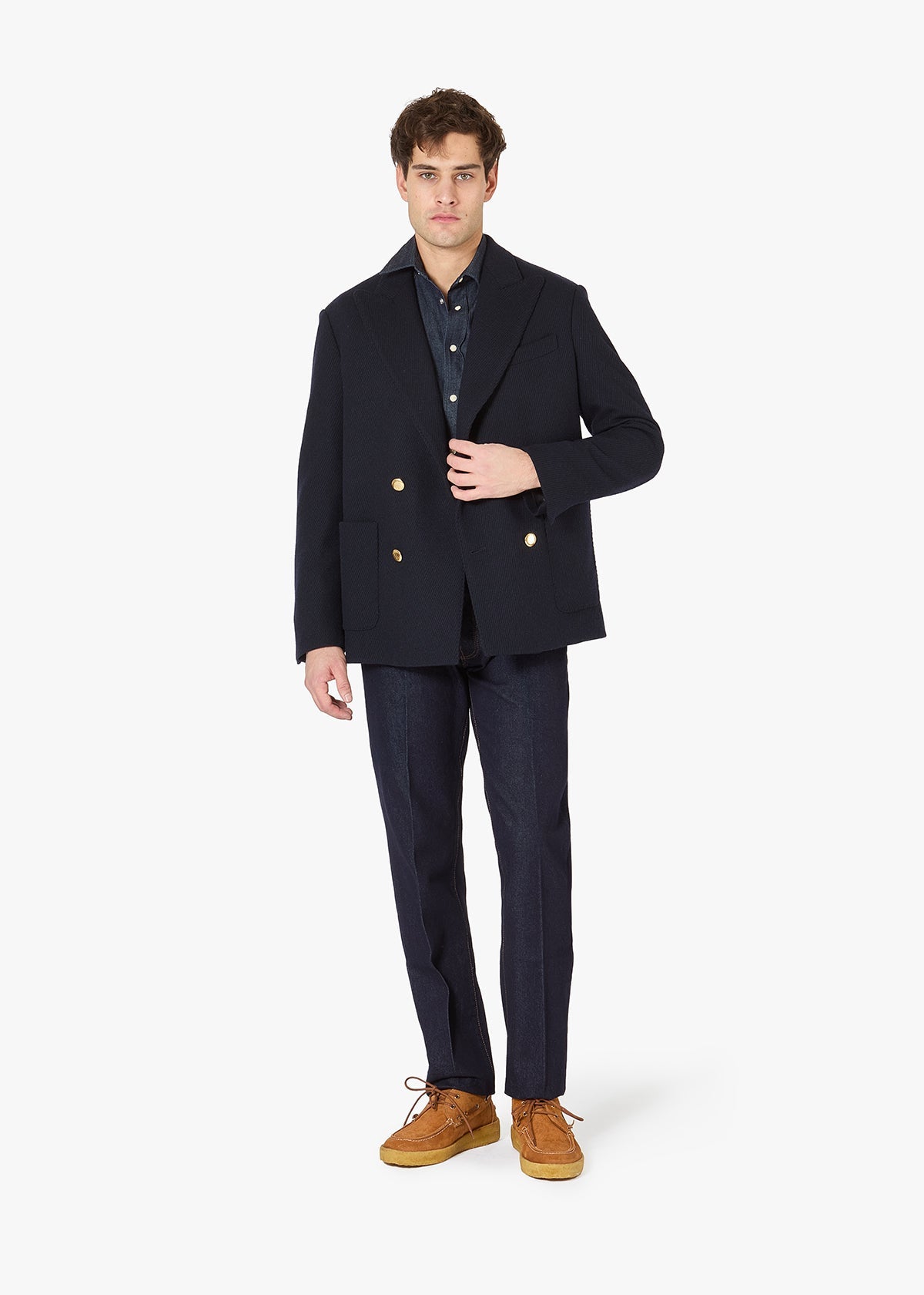 Aanversa Wool Double-Breasted Jacket Navy Coats &