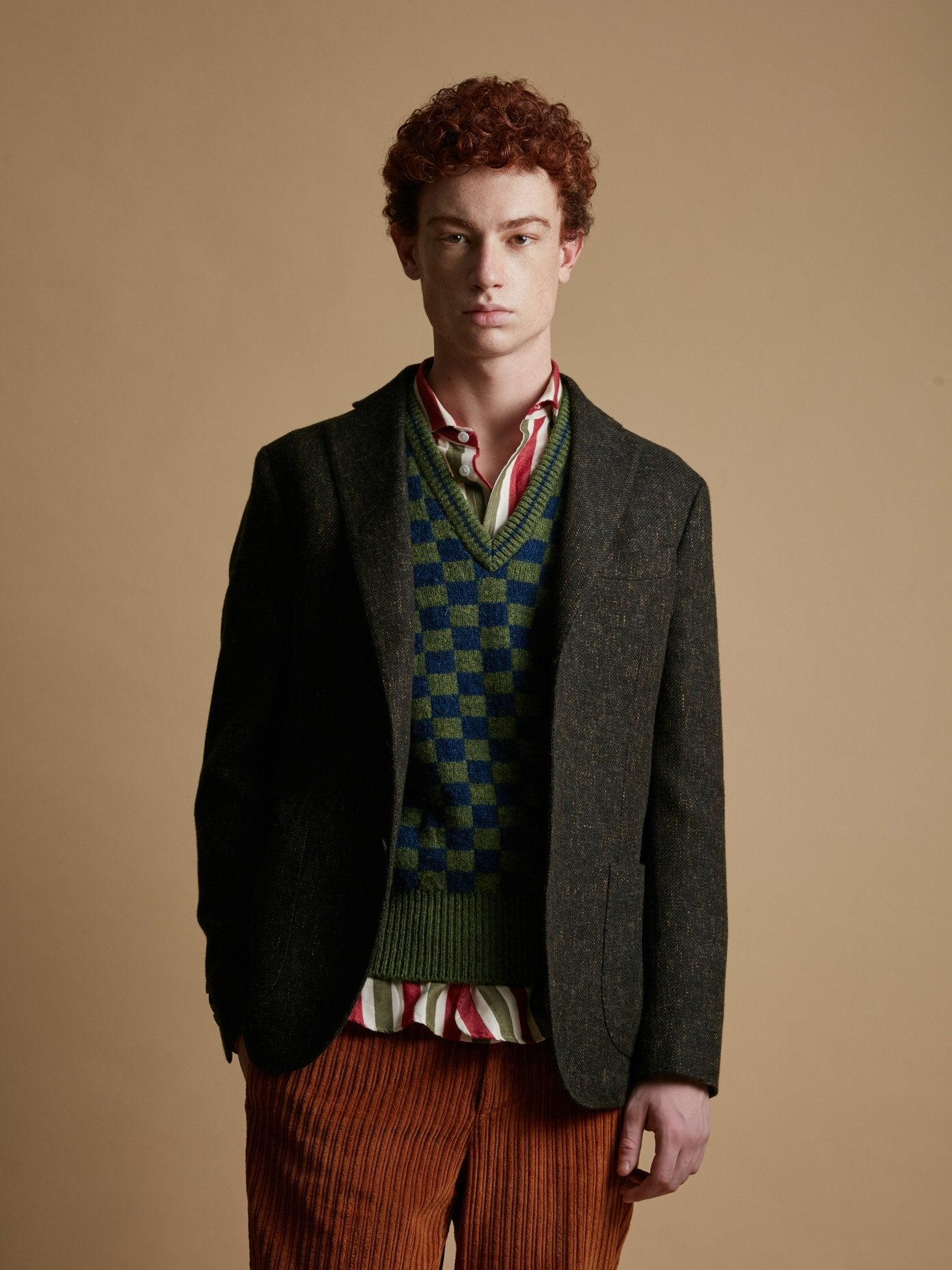 Aanzio Green Blazer With Pockets Coats & Jackets