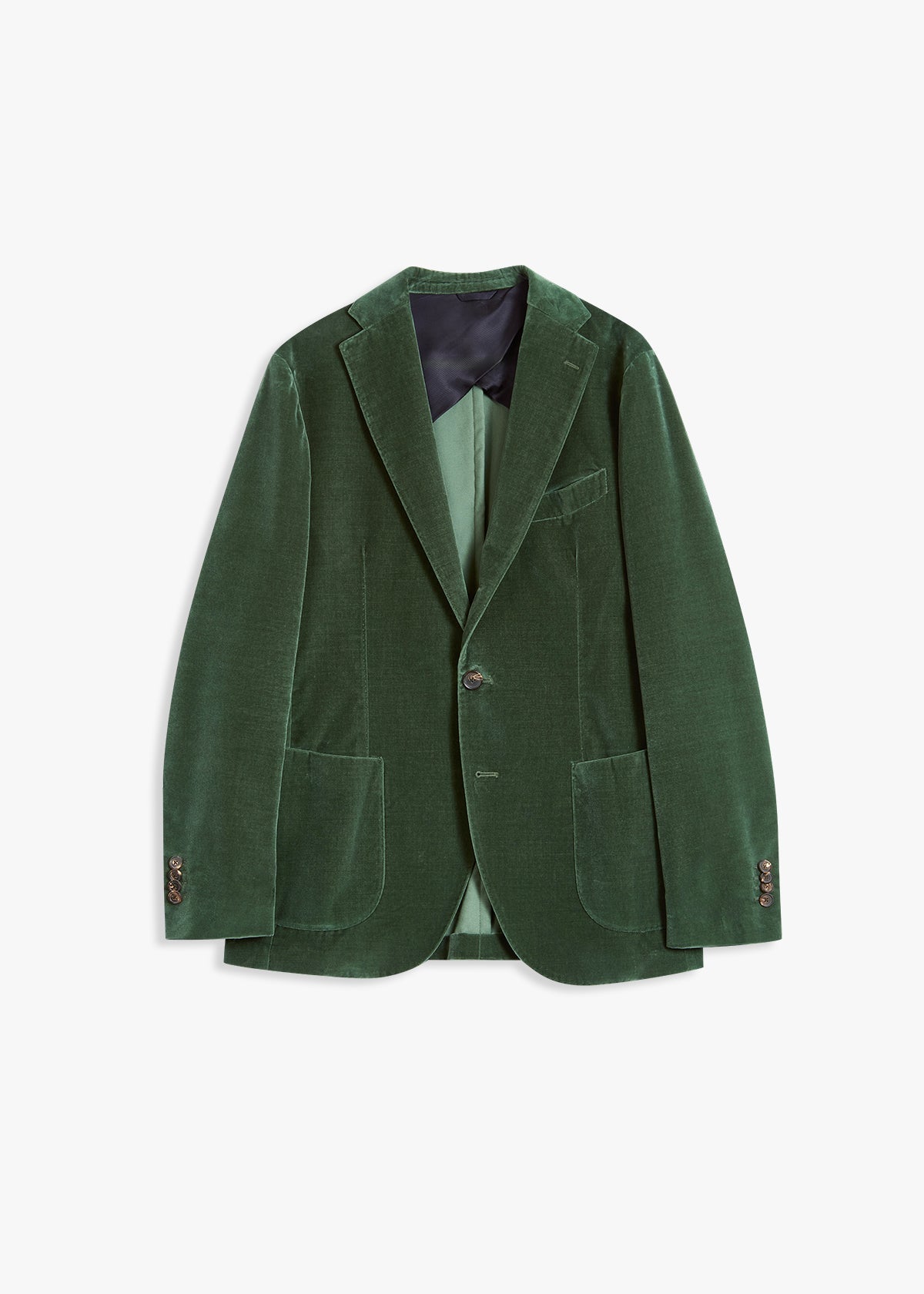 Aanzio Velvet Blazer With Patch Pockets Green Coats & Jackets