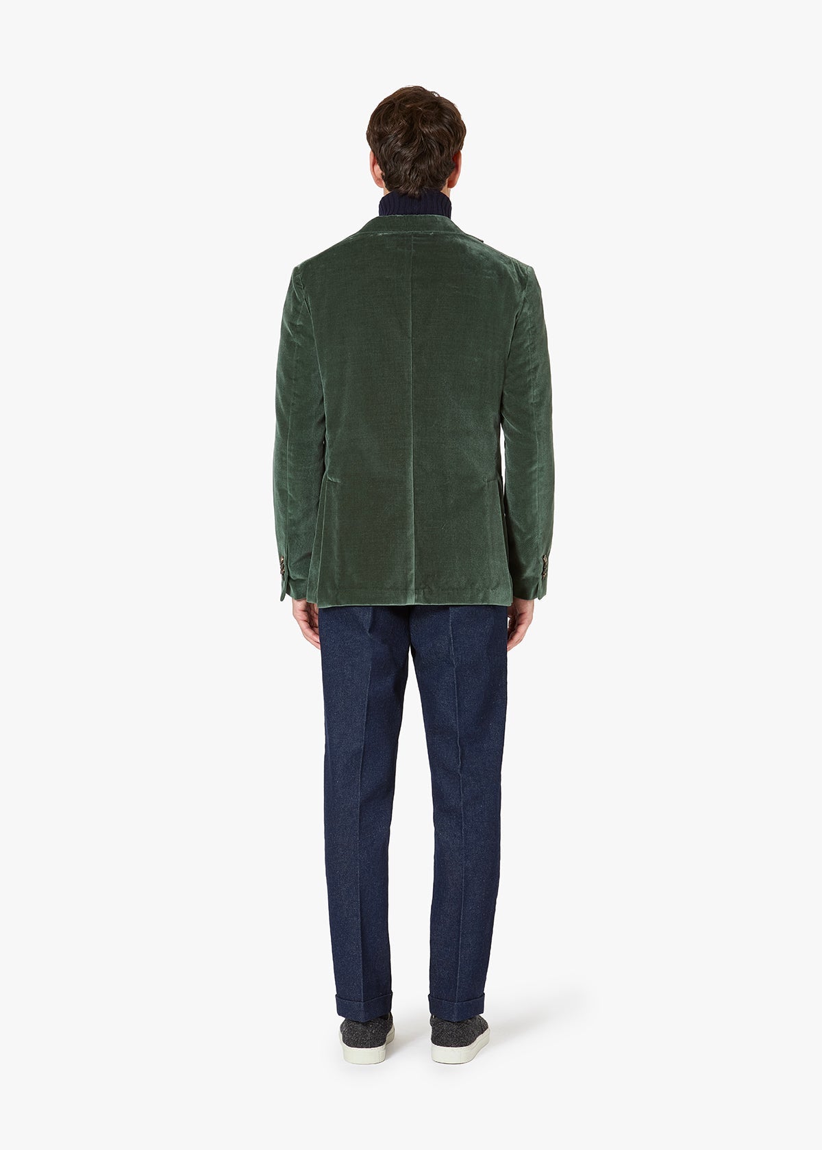 Aanzio Velvet Blazer With Patch Pockets Green Coats & Jackets