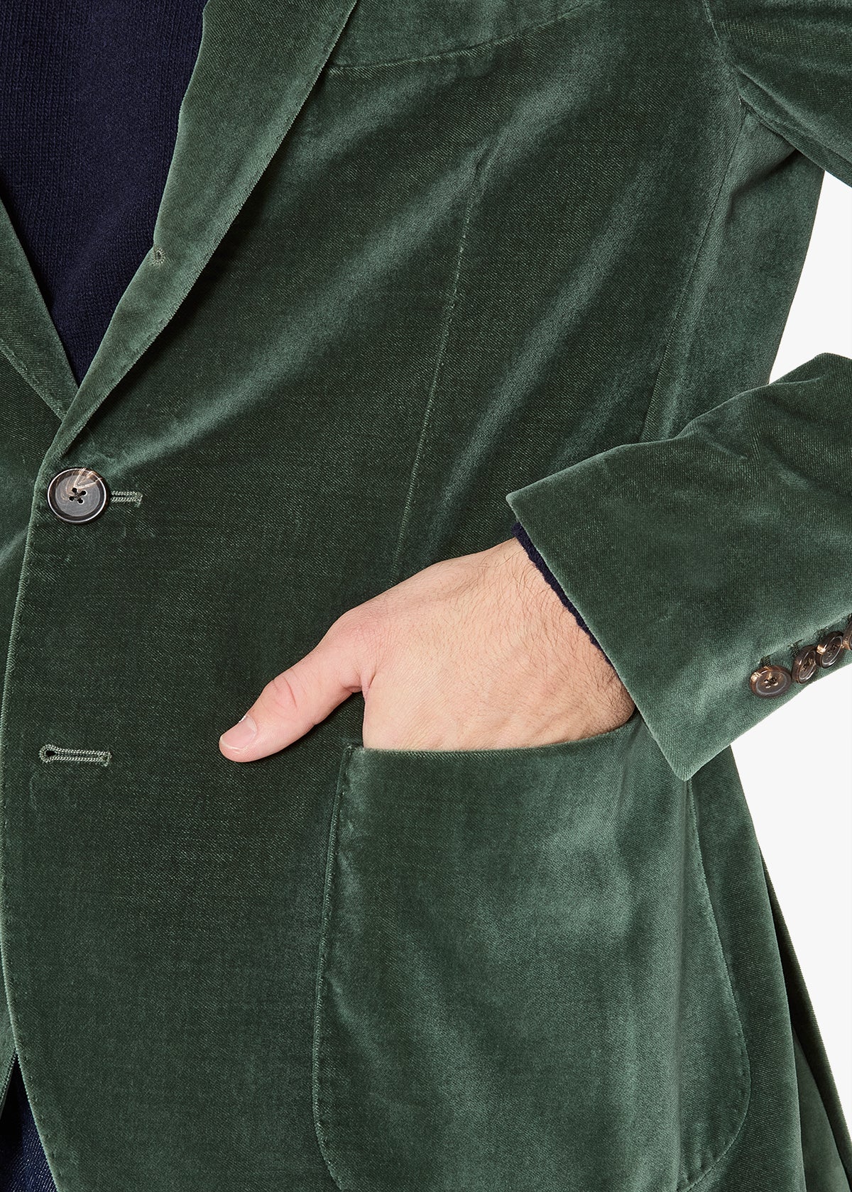 Aanzio Velvet Blazer With Patch Pockets Green Coats & Jackets