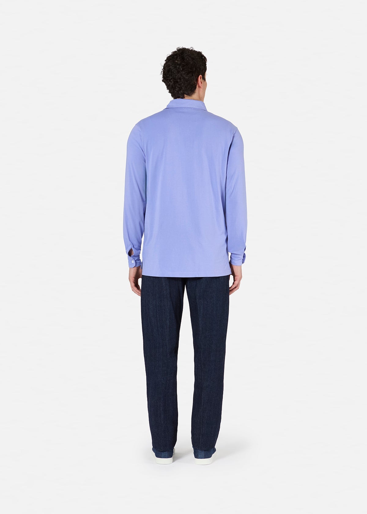 Aapollo Long Sleeves Jersey Polo Purple Sweatshirts & Poloshirts