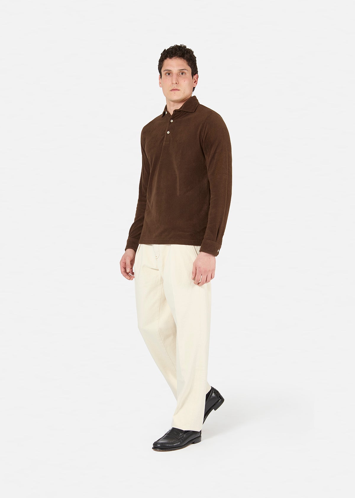Aapollo Long Sleeves Poloshirt Brown Sweatshirts & Poloshirts