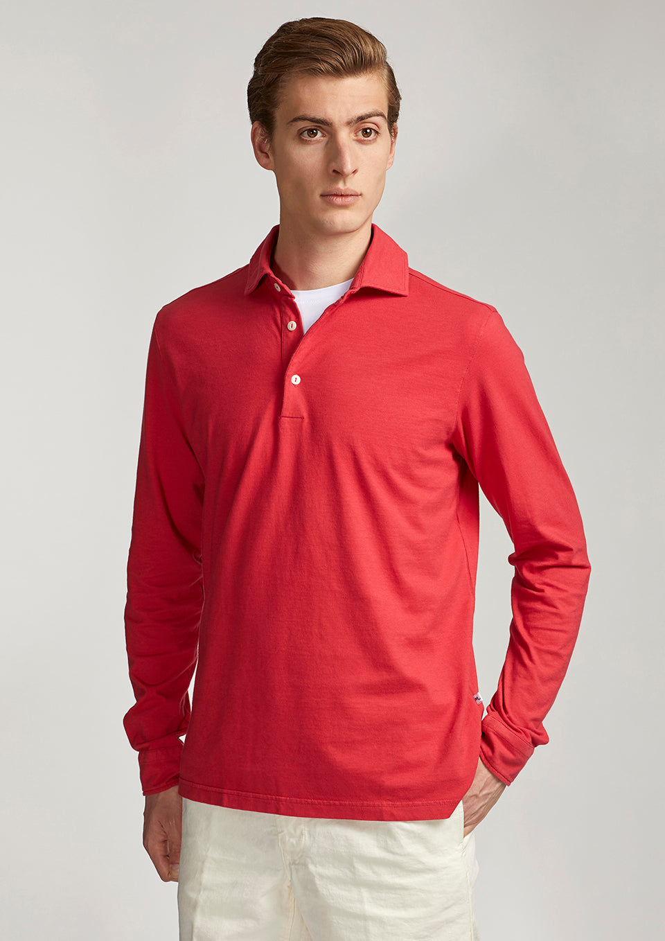 Aapollo Cotton-Jersey Polo Shirt Red Sweatshirts & Poloshirts