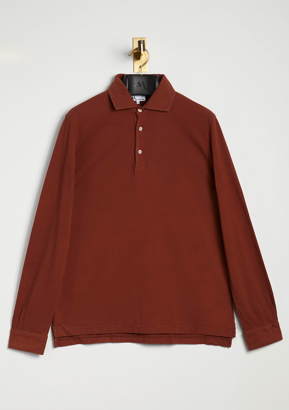 Aapollo Cotton-Jersey Polo Shirt Brown Sweatshirts & Poloshirts