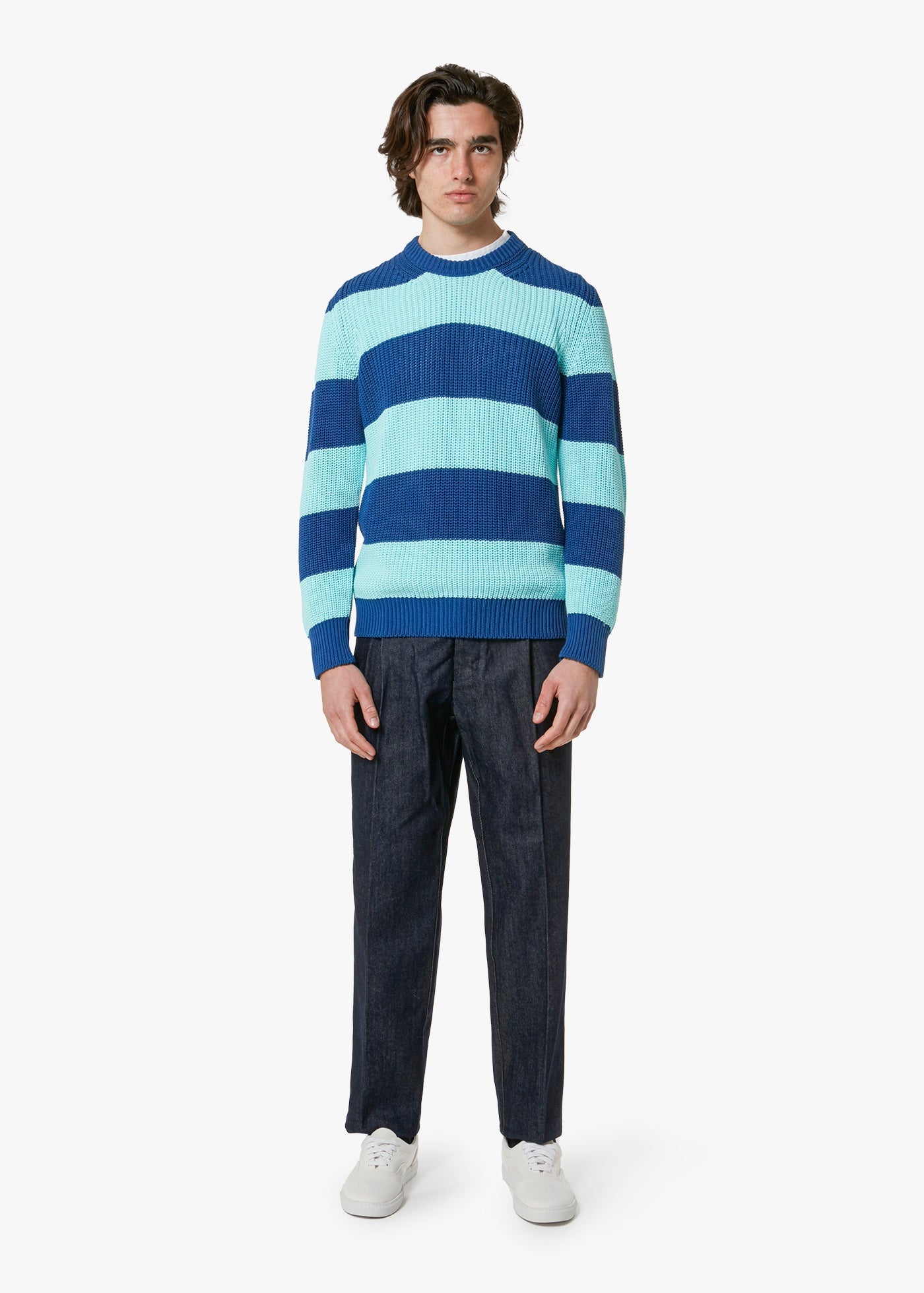 Aaprica Knitted Crewneck Blue Knitwear