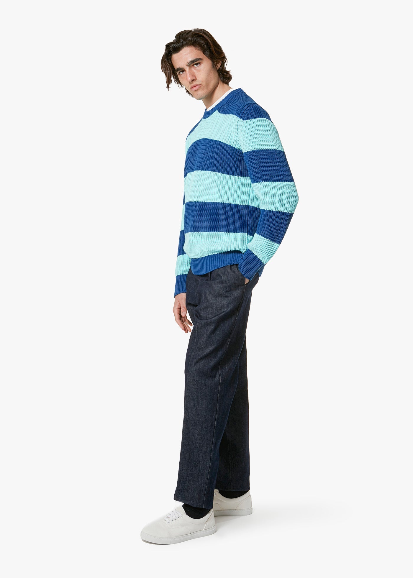 Aaprica Knitted Crewneck Blue Knitwear