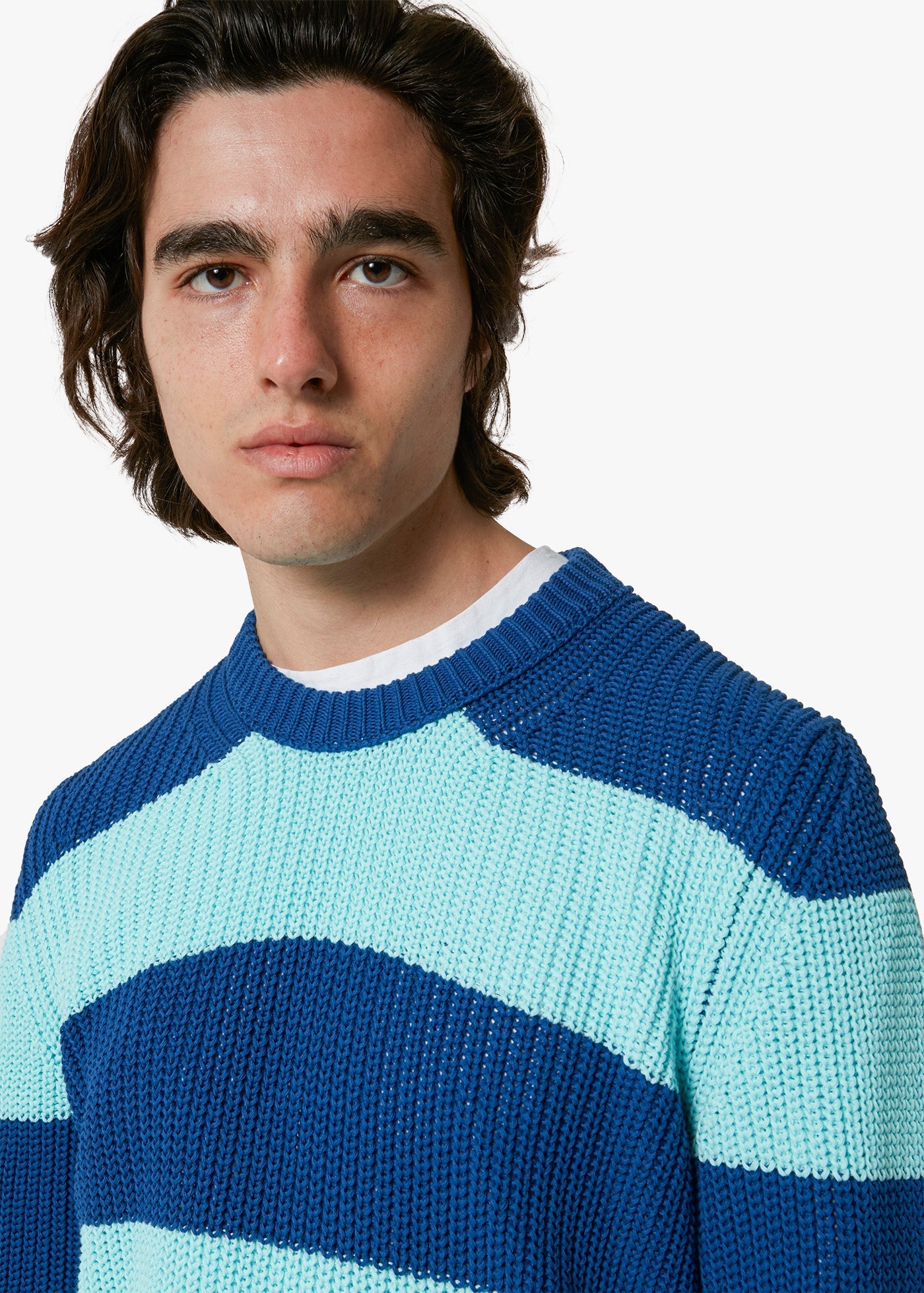 Aaprica Knitted Crewneck Blue Knitwear