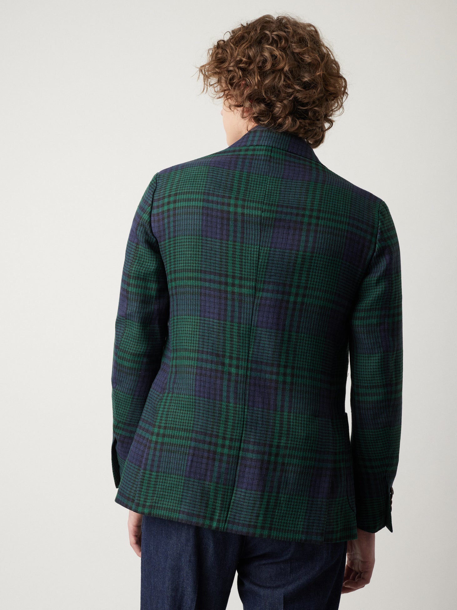 Aaradeo Tartan Double-Breasted Jacket Darkgreen Coats &