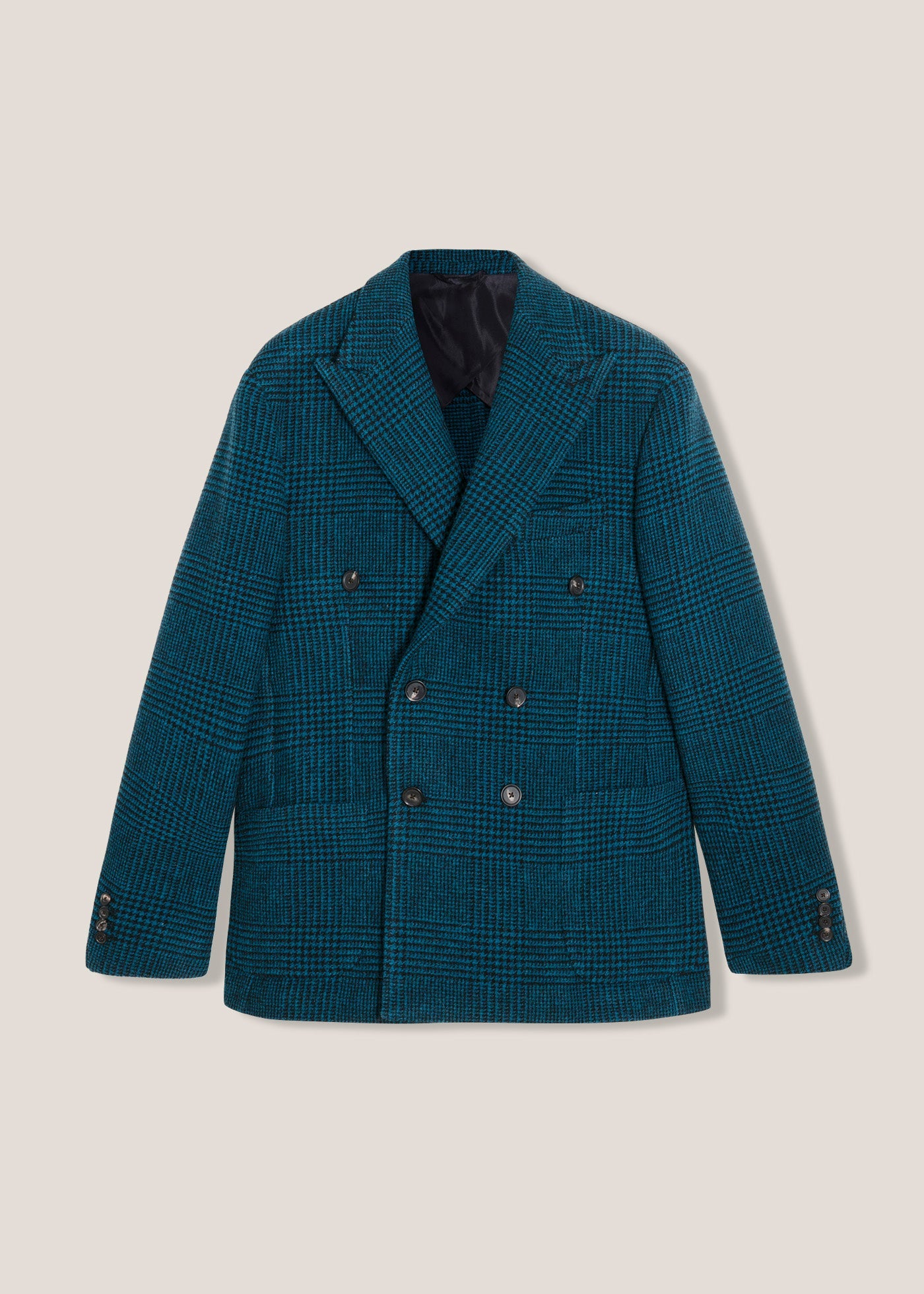 Aaradeo Checked Double Breasted Jacket Blue Coats &