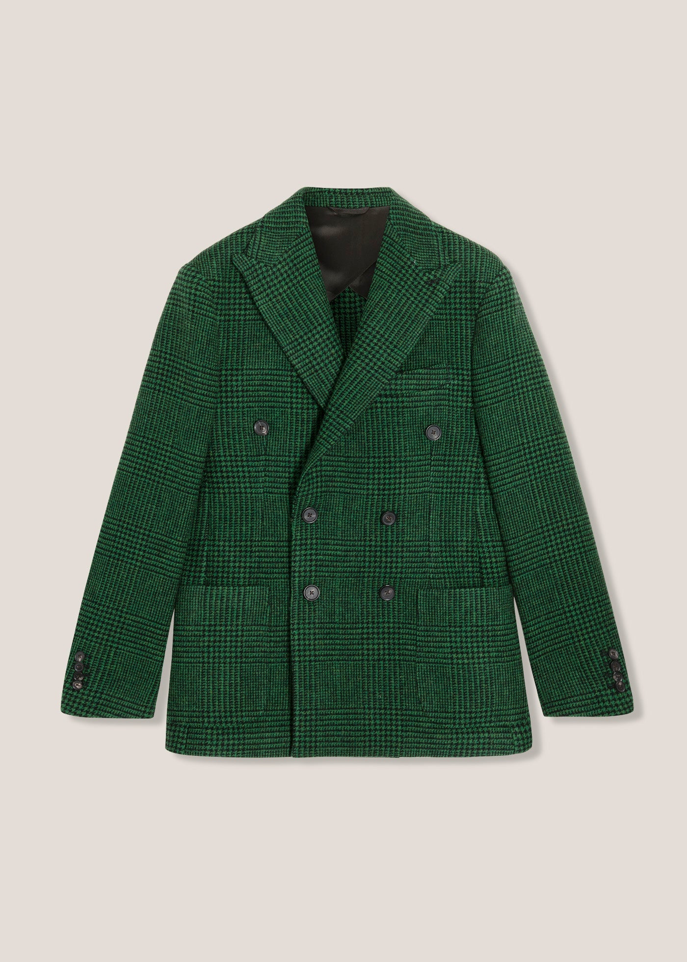 Aaradeo Checked Double Breasted Jacket Green Coats &