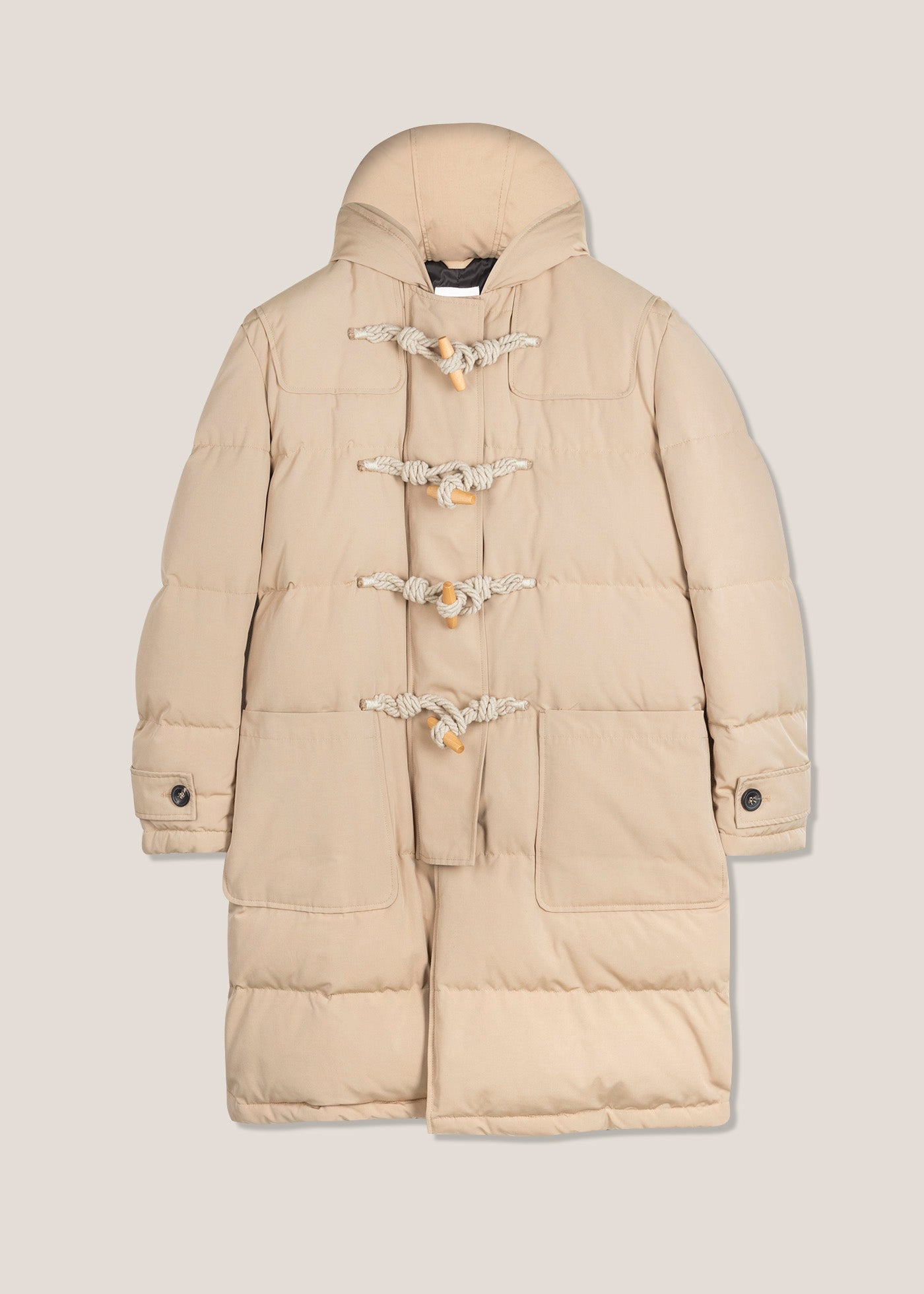 Aarhs Beige Down-Filled Montgomery Coats & Jackets
