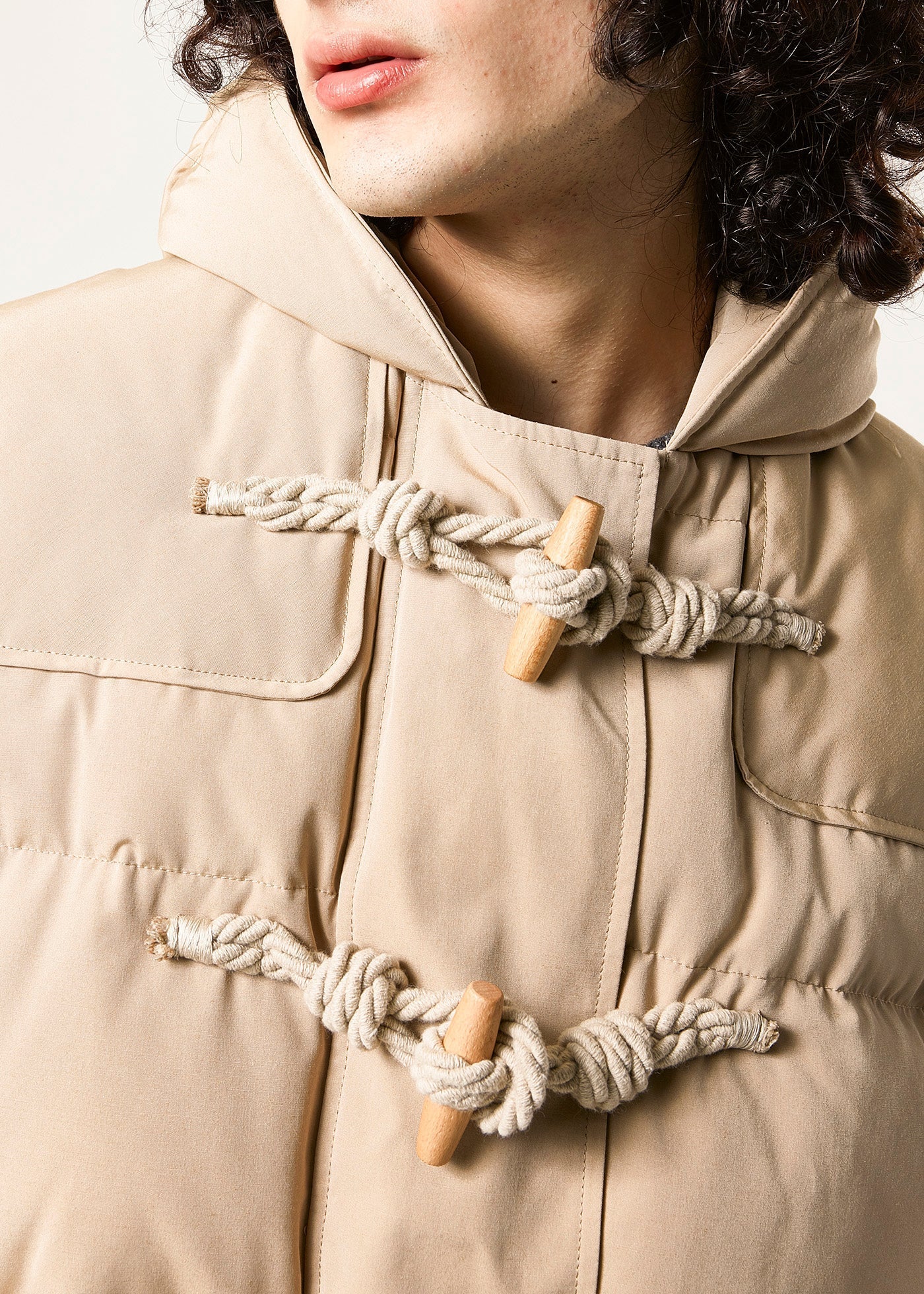 Aarhs Beige Down-Filled Montgomery Coats & Jackets