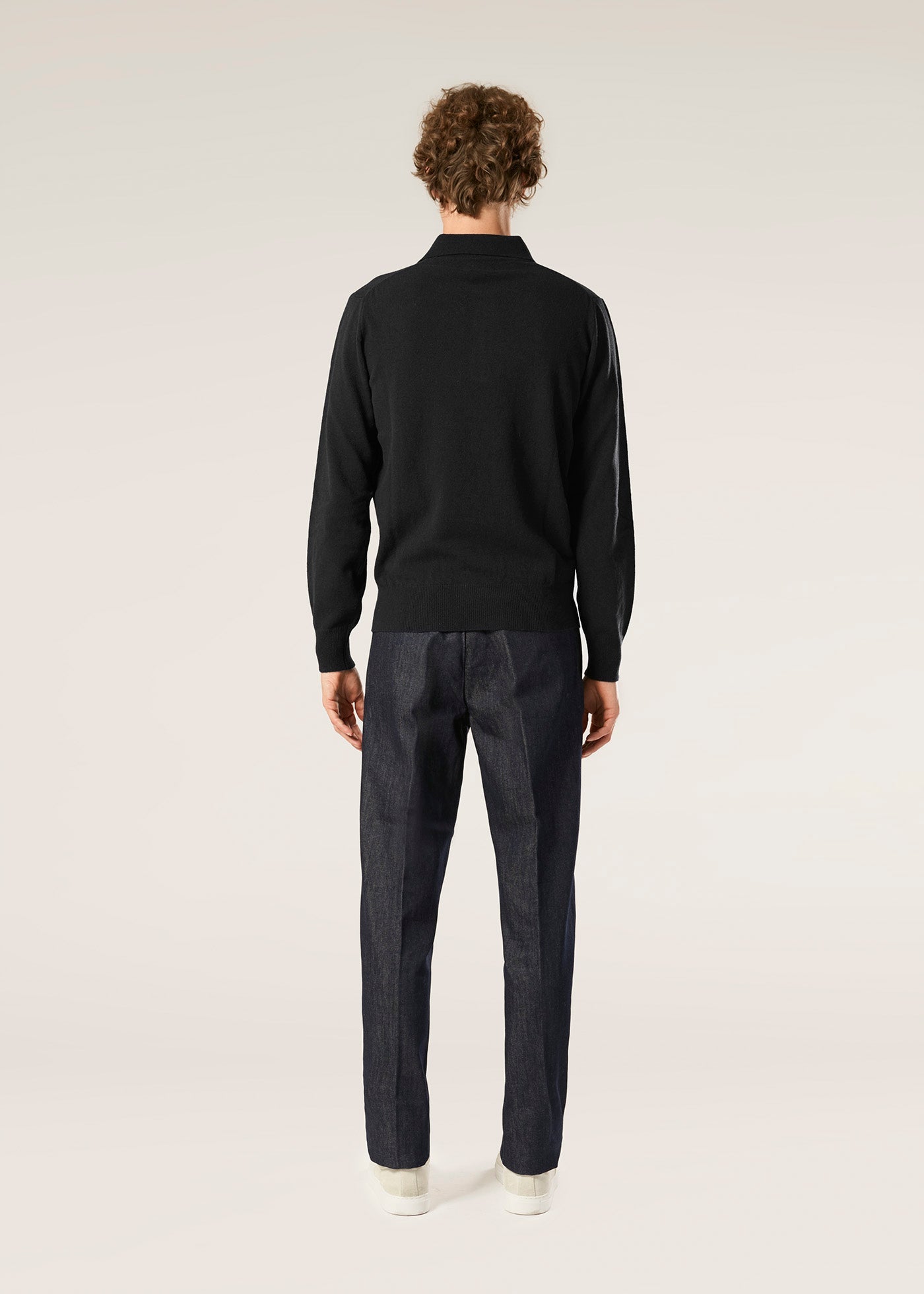 Aaric Navy Wool Polo Shirt Sweatshirts & Poloshirts
