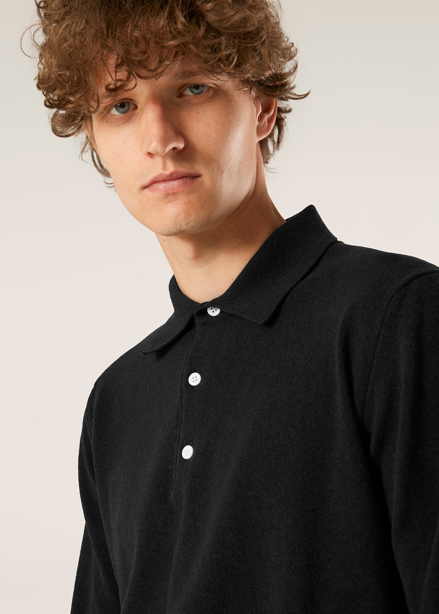 Aaric Navy Wool Polo Shirt Sweatshirts & Poloshirts