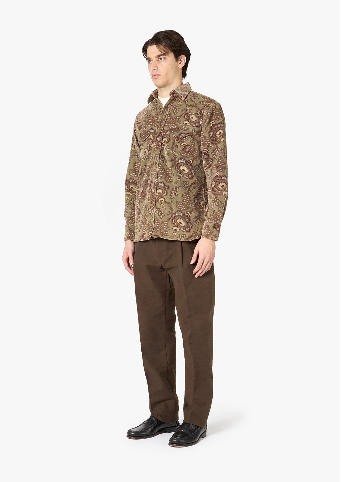 Aariosto Printed Western Shirt Green