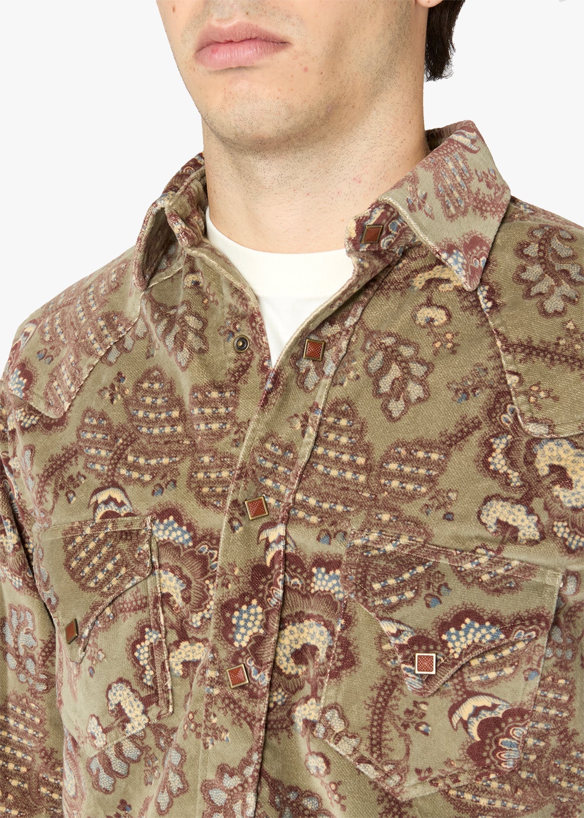 Aariosto Printed Western Shirt Green