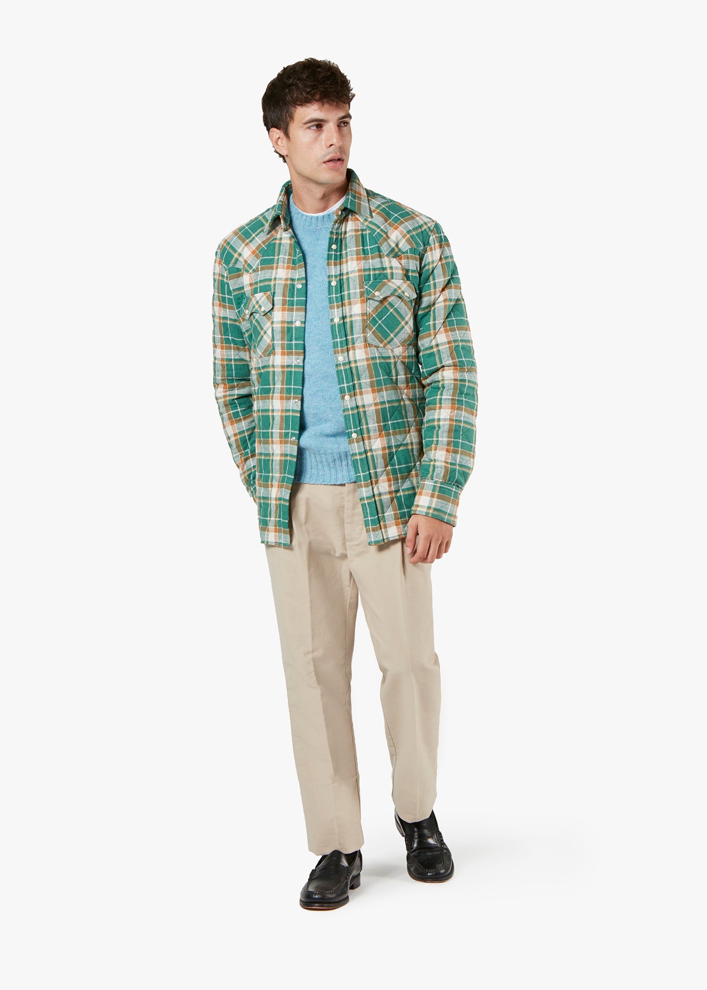 Aariosto Padded Western Shirt Green