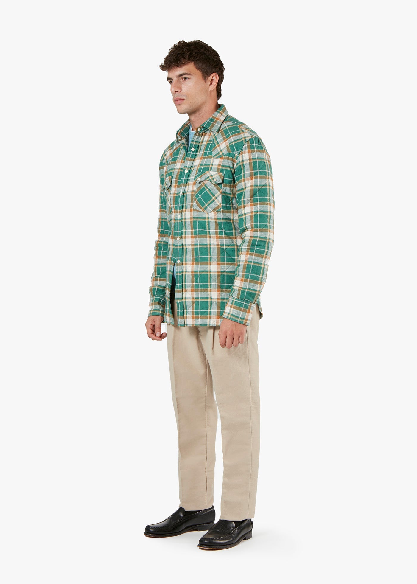 Aariosto Padded Western Shirt Green