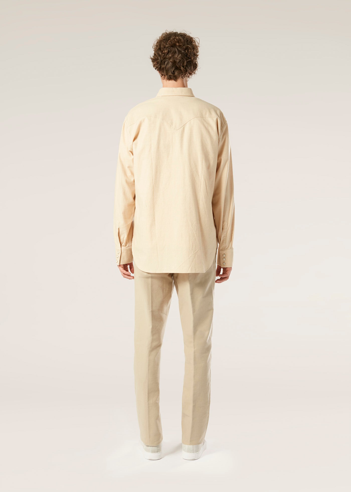 Aariosto Cotton Wester Shirt Beige