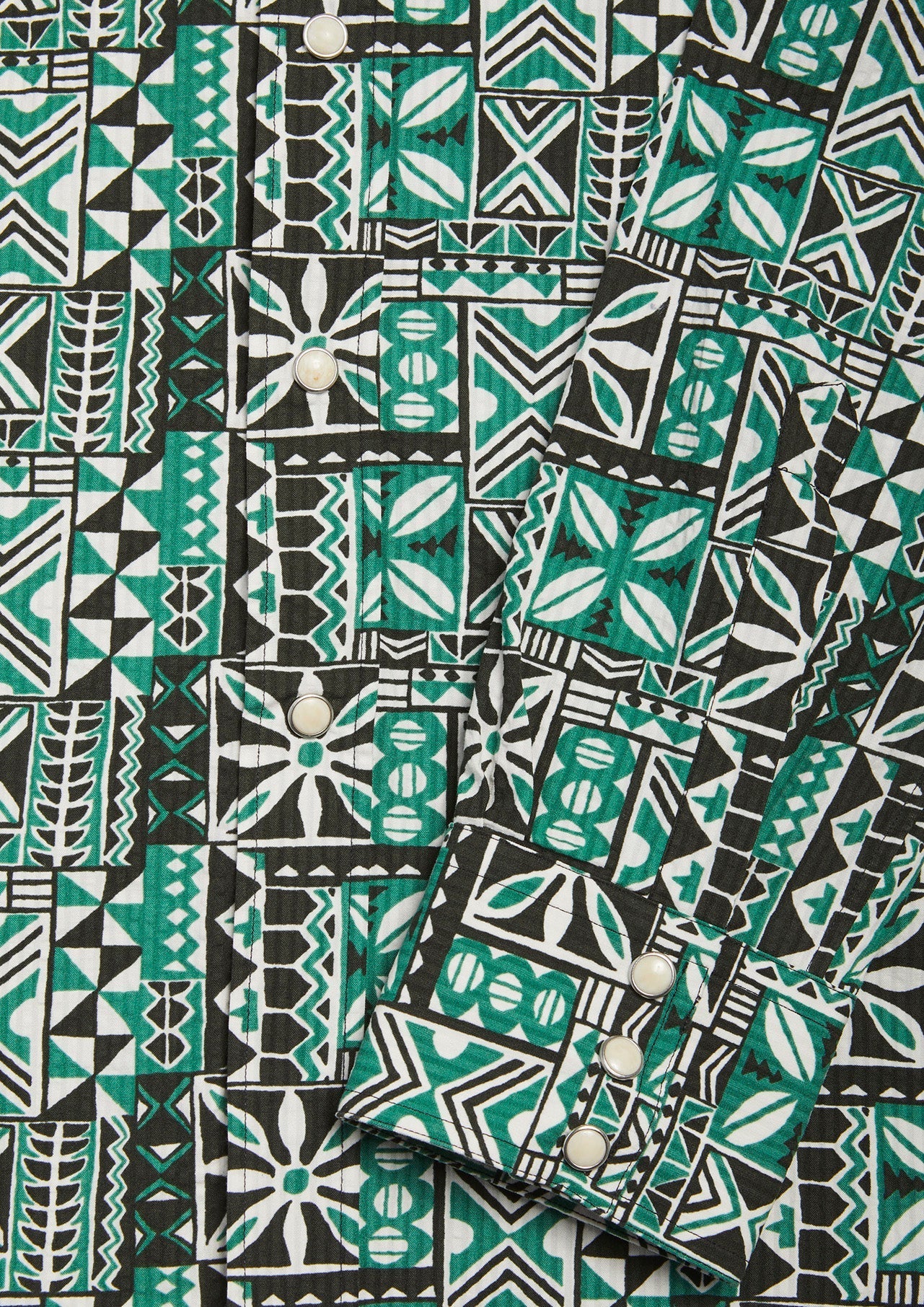 Aariosto Printed Western Shirt Green