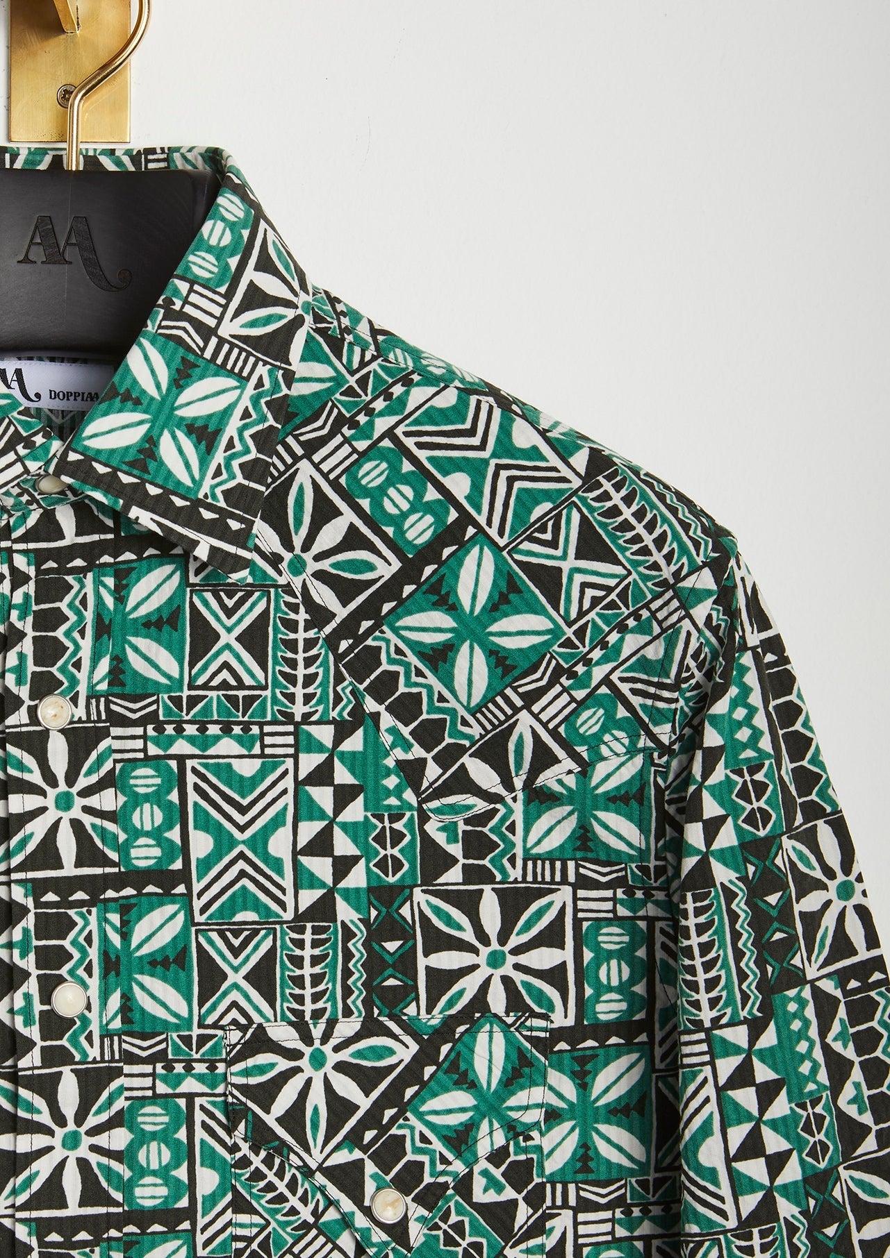 Aariosto Printed Western Shirt Green