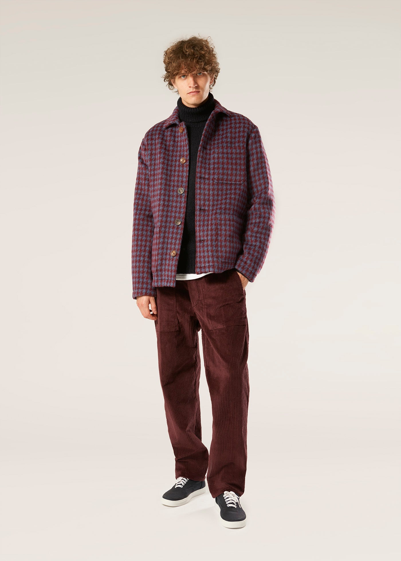 Aartemas Wide Corduroy Workwear Pants Red Trousers