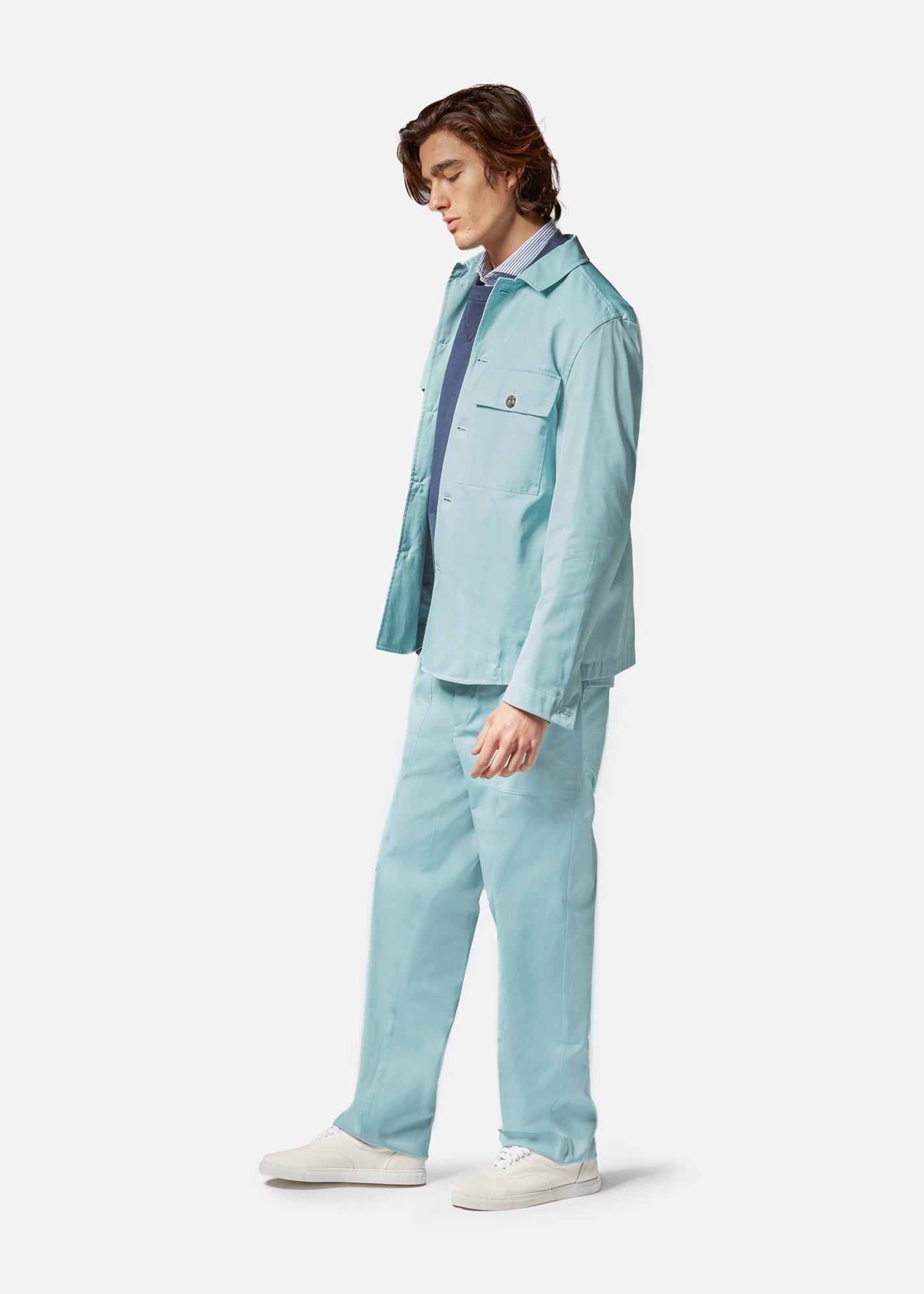 Aartemas Tapered Cotton Trousers Lightblue