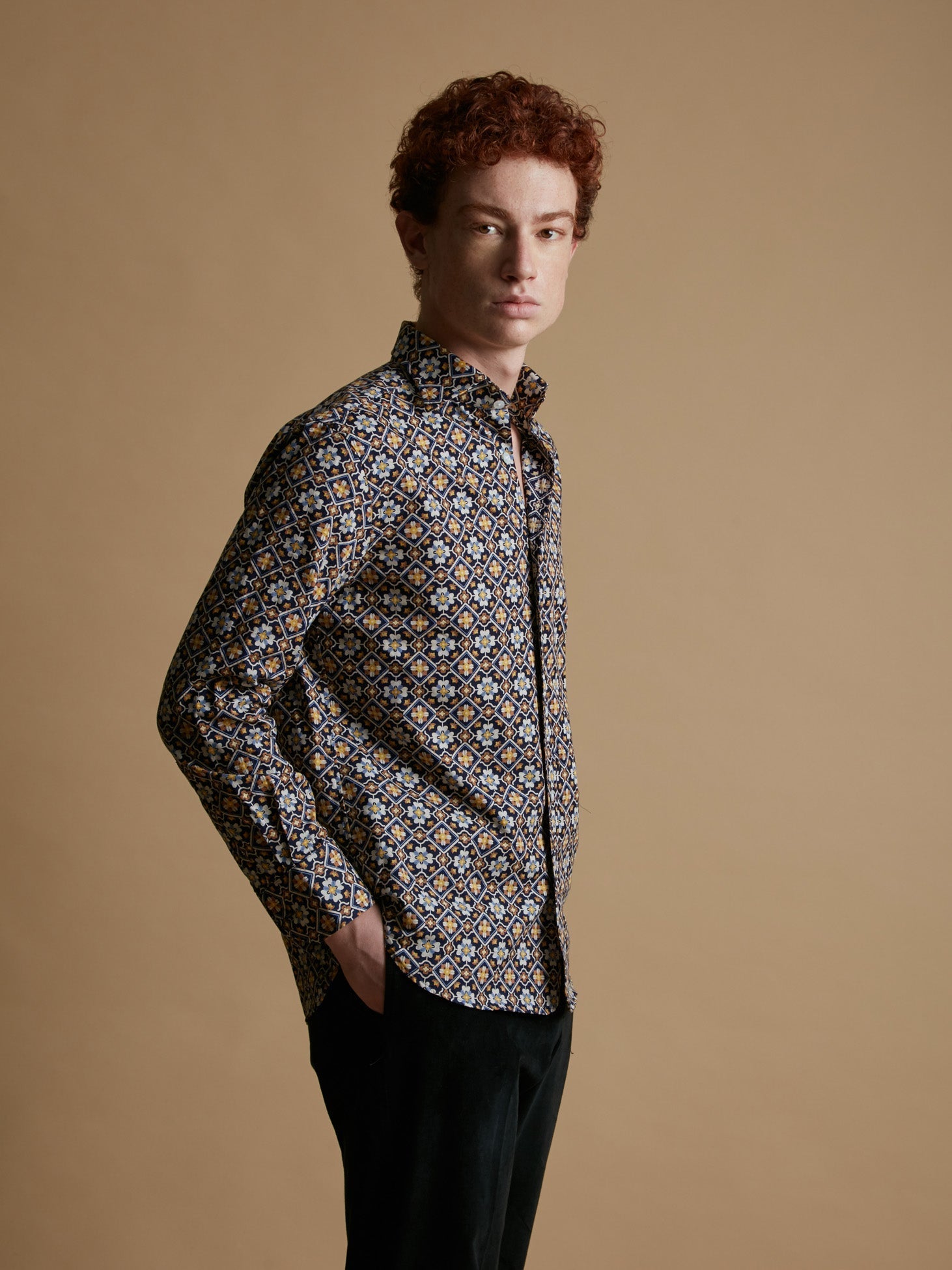 Aasolo Floral Pattern Shirt Black