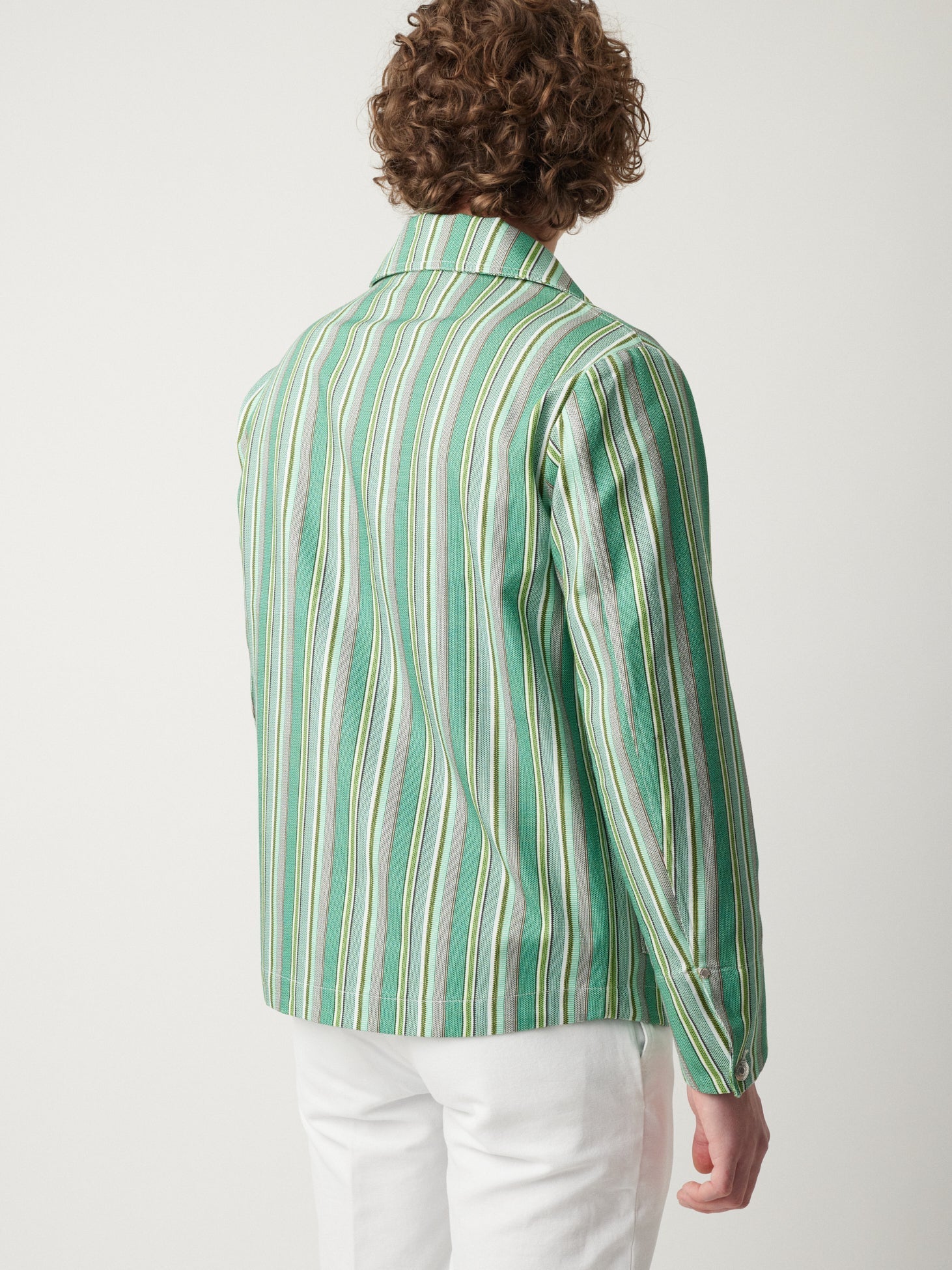 Aassalonne Striped Work Jacket Green Coats &